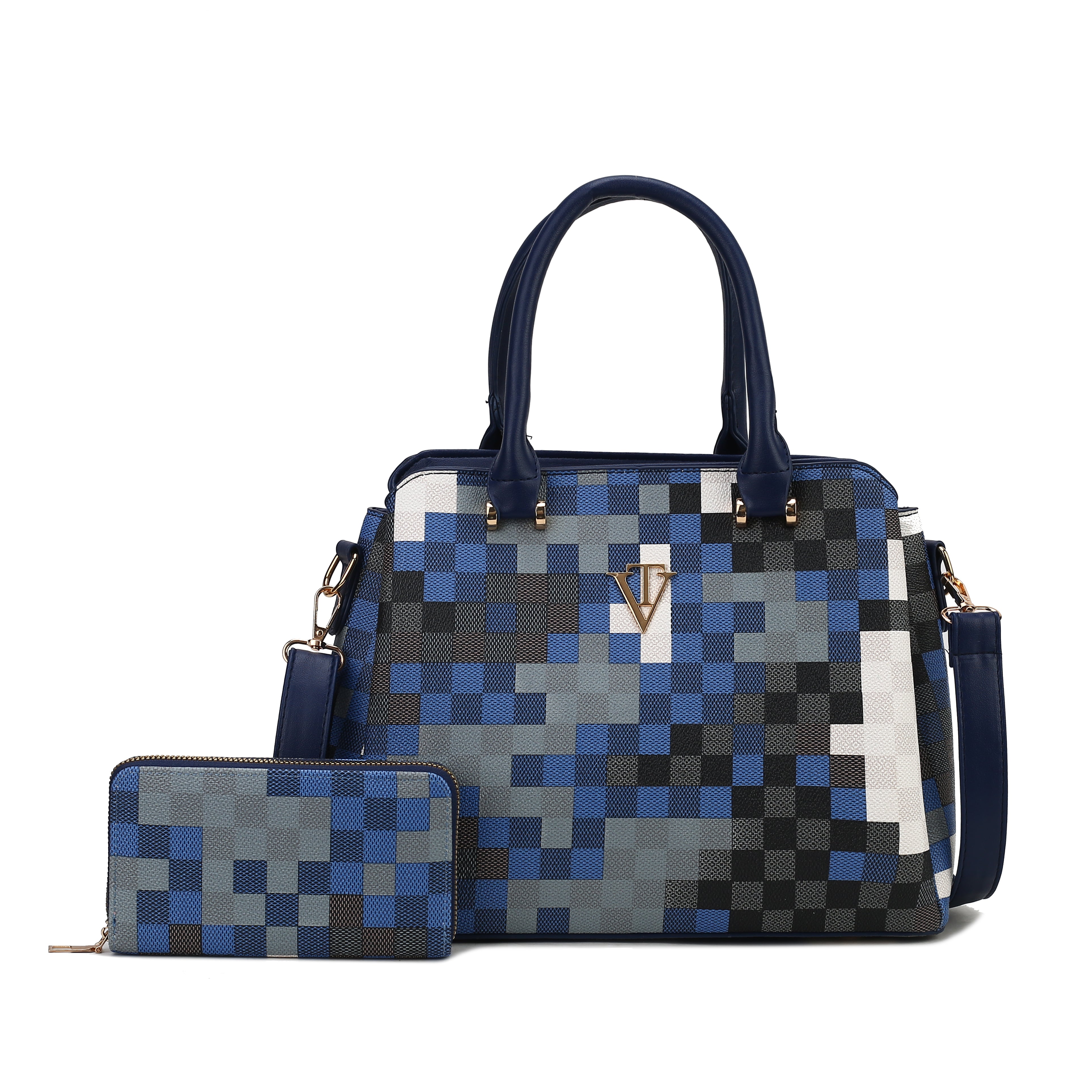 Cammo Print Handbag With Wallet
