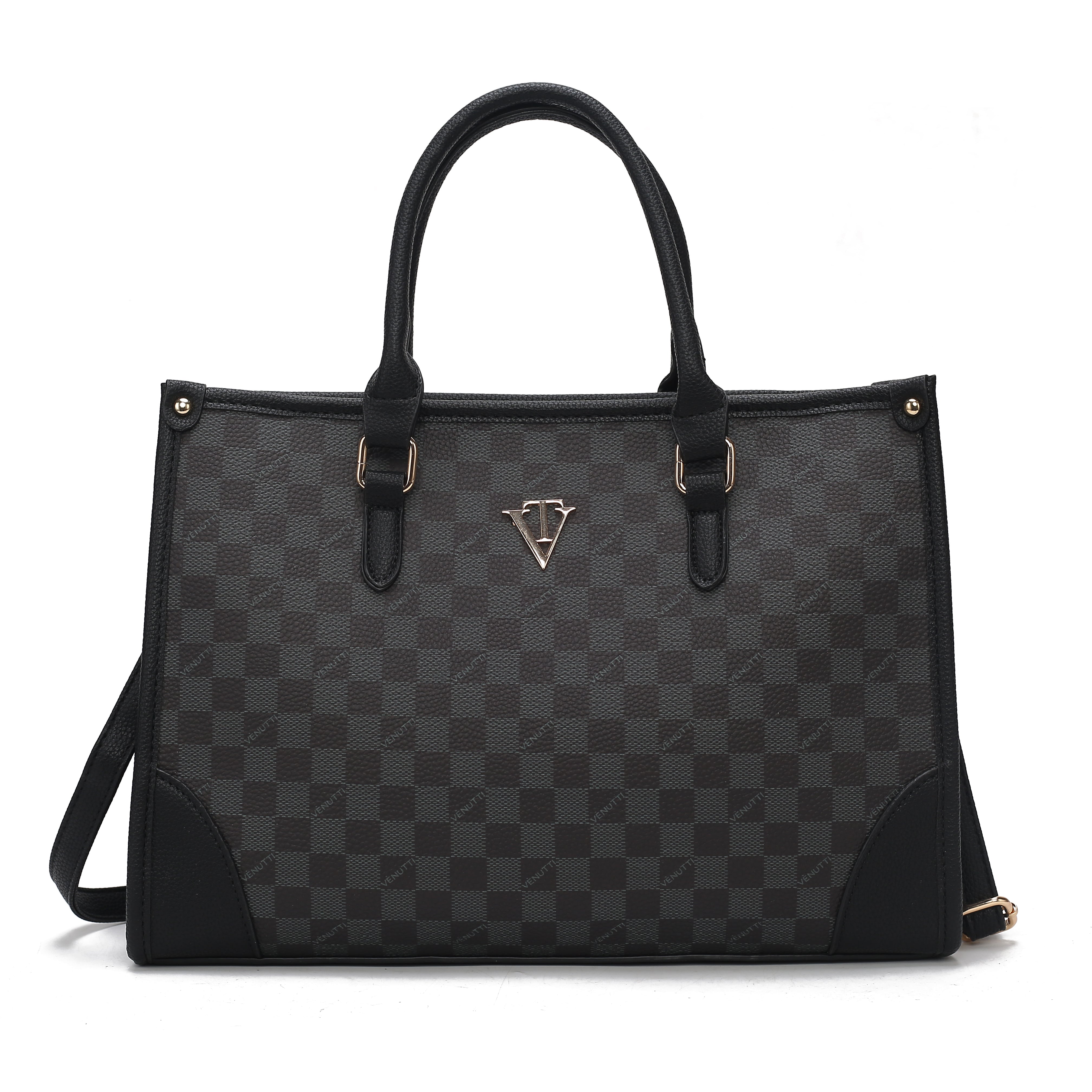 Premium Monogram Checker Rectiful Tote Bag