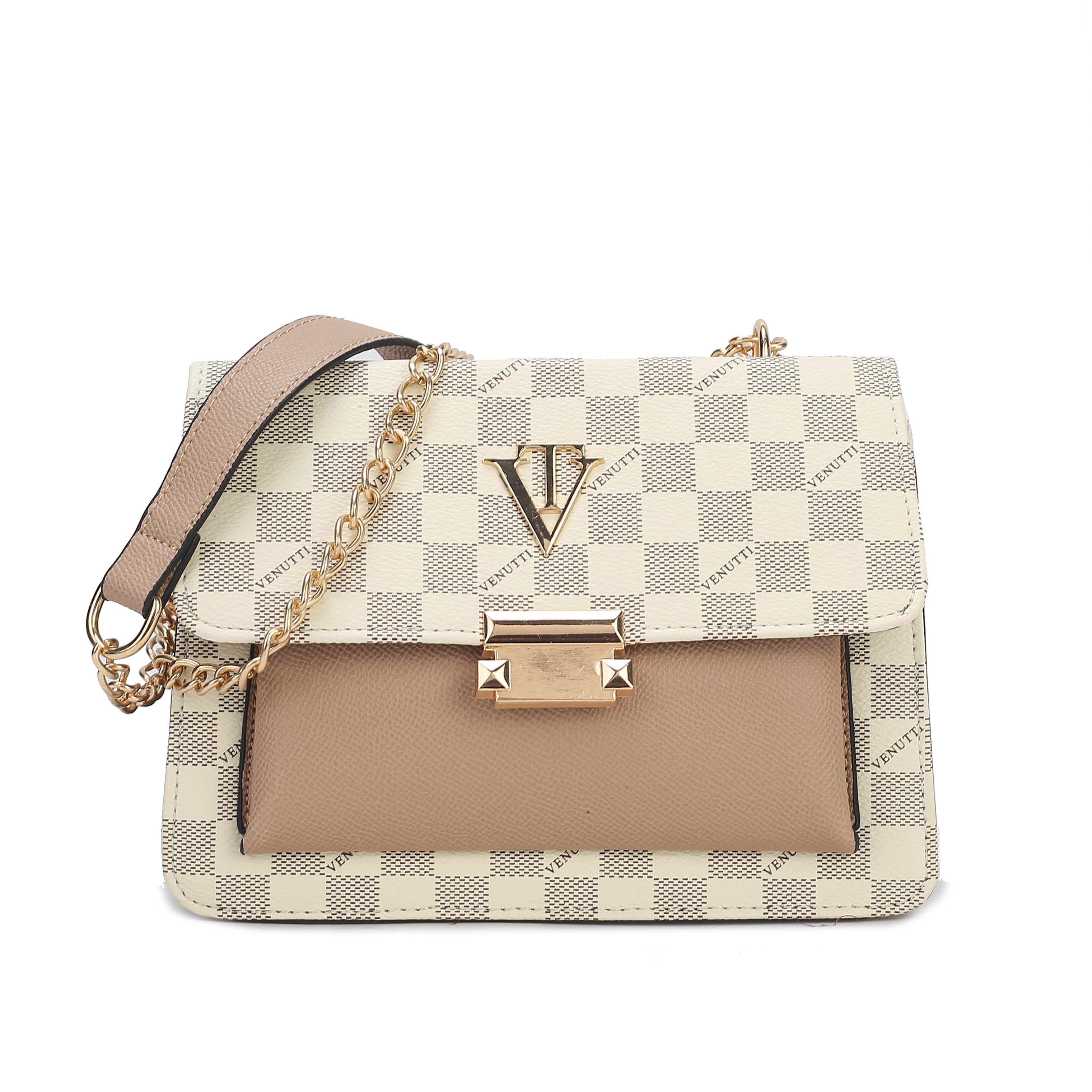 Dual Checkered Cross Bag