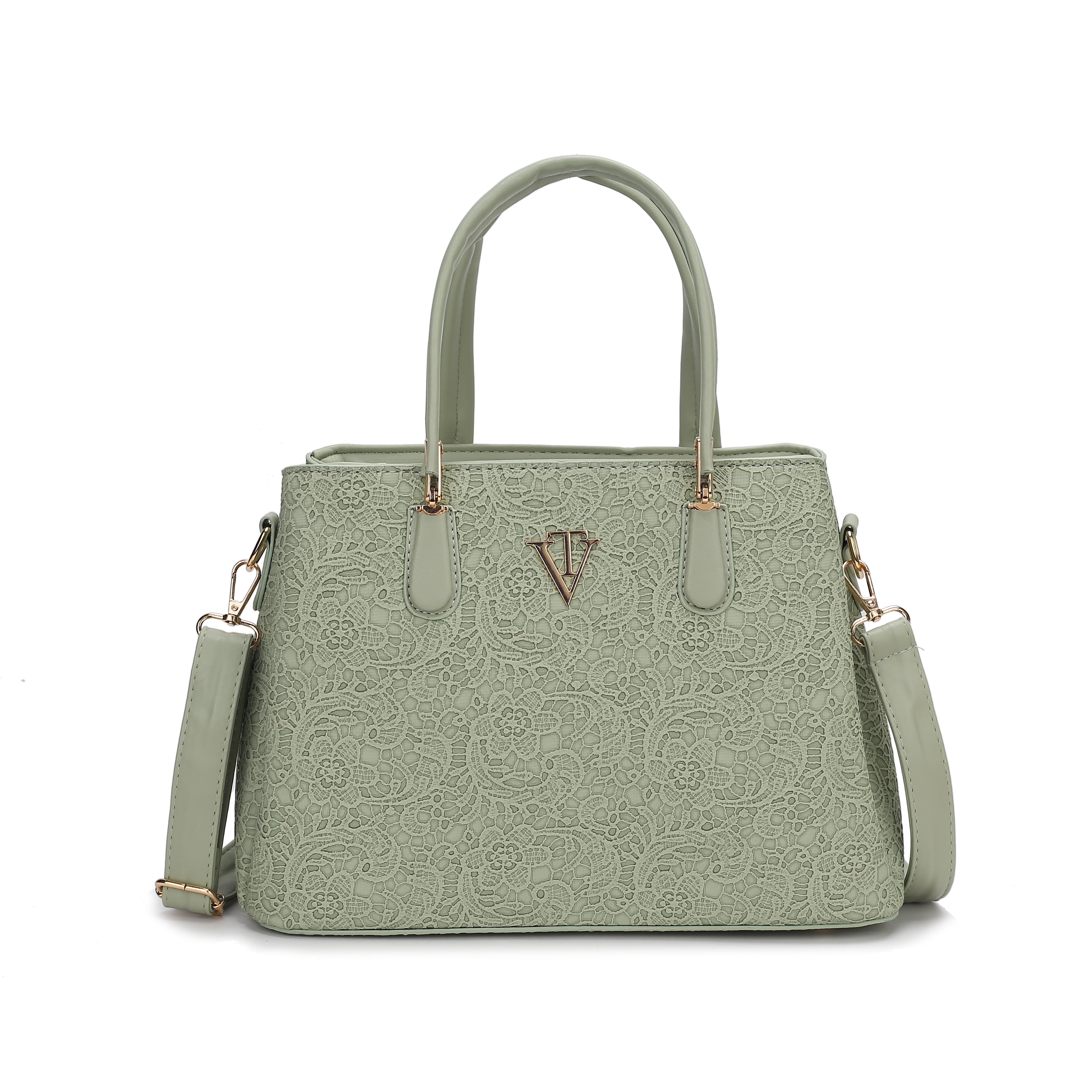 TRI COMPARTMENT PASTEL LACE FLOW HANDBAG