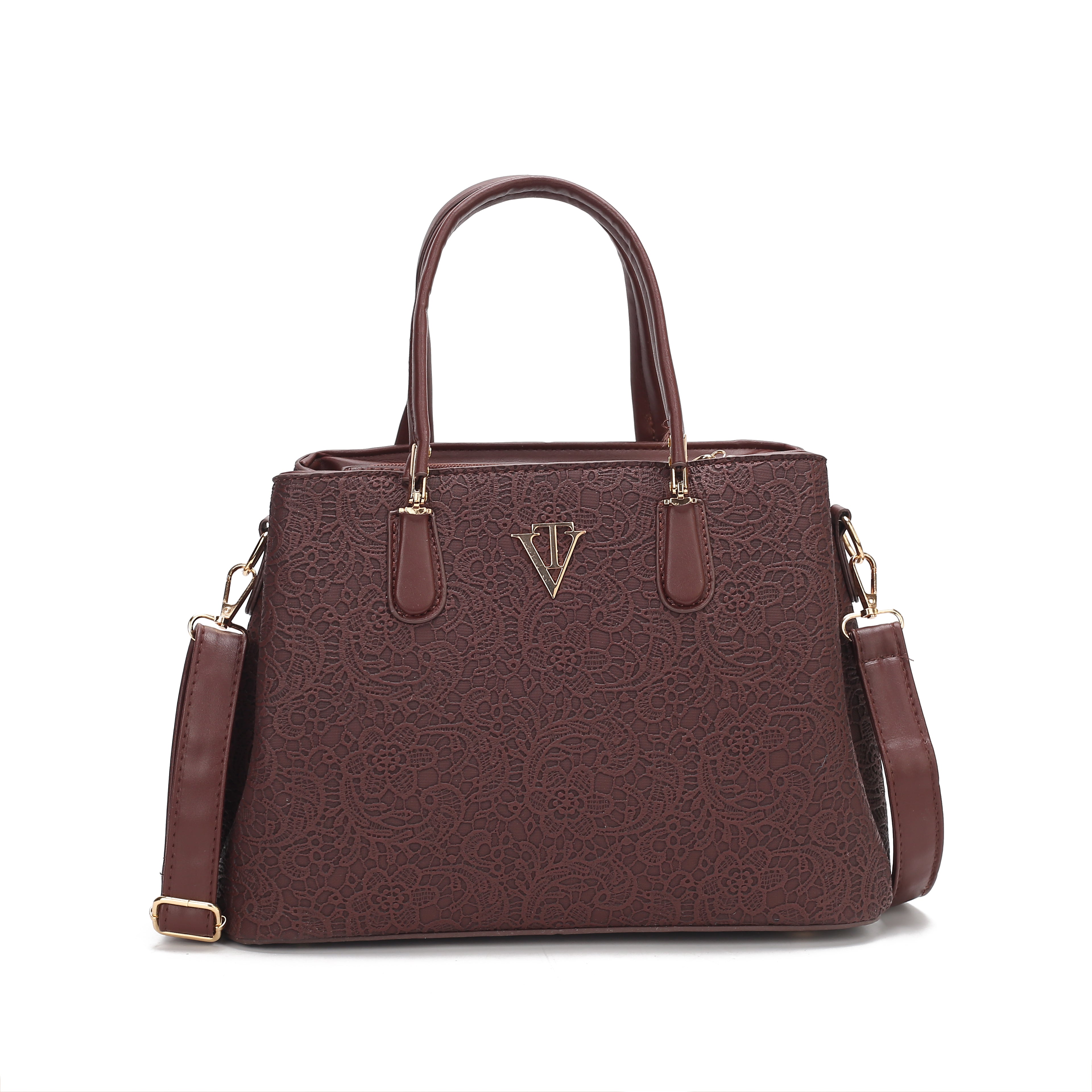 TRI COMPARTMENT PASTEL LACE FLOW HANDBAG