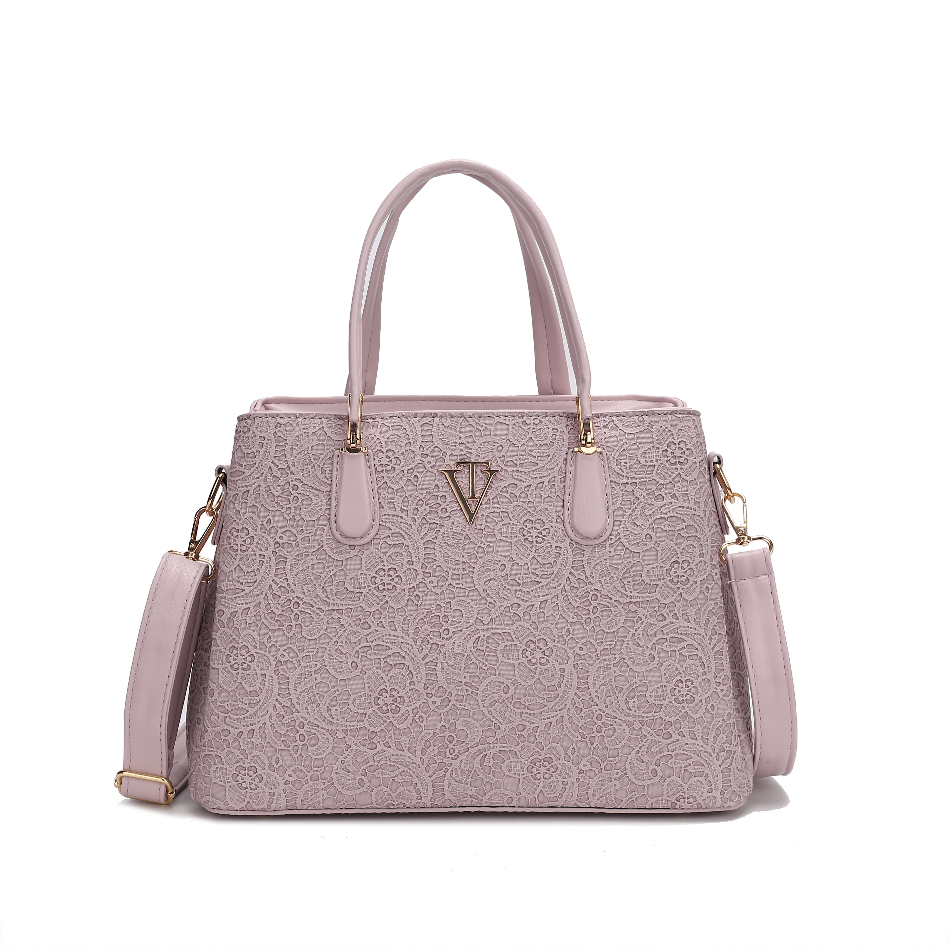 TRI COMPARTMENT PASTEL LACE FLOW HANDBAG