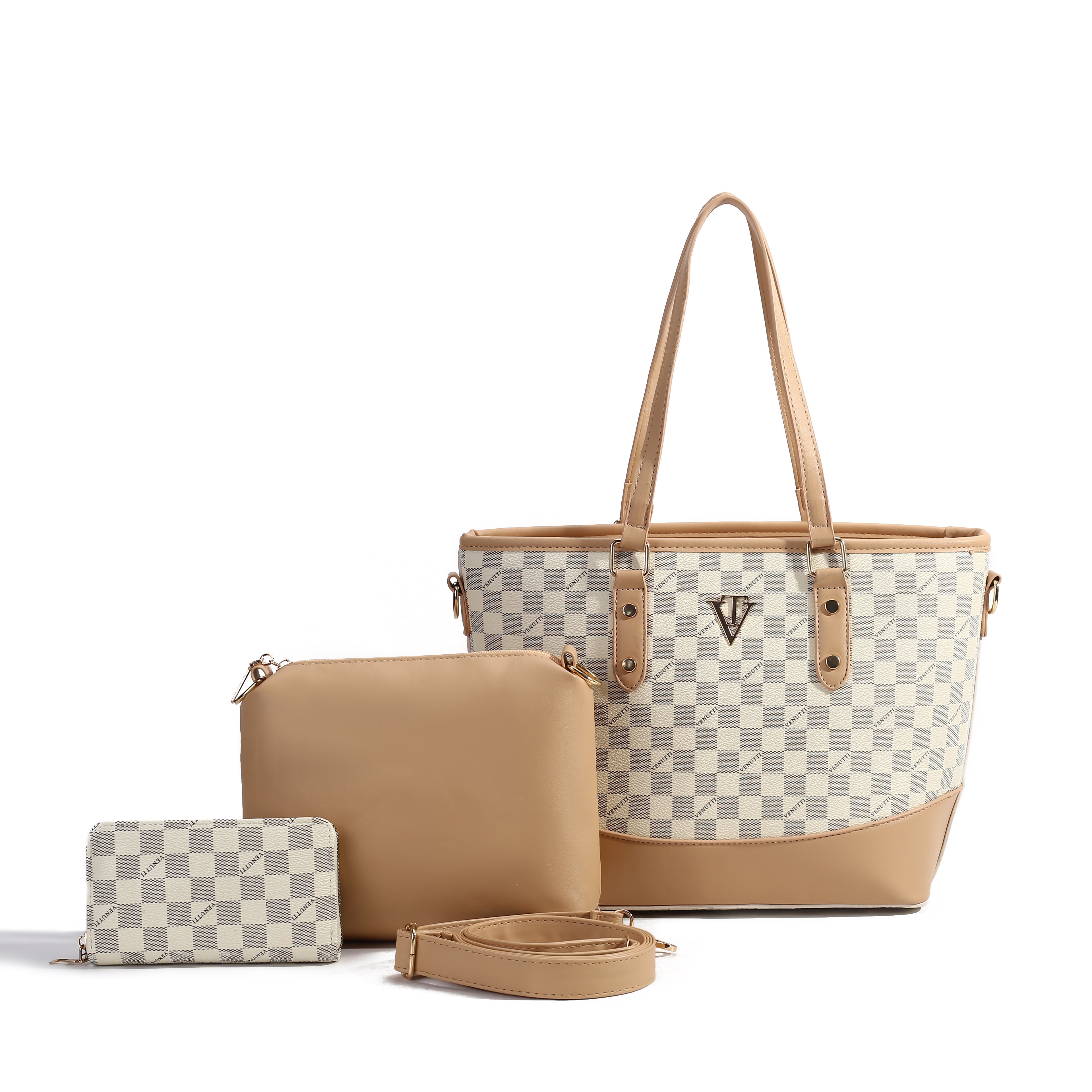 Elite Check 3-Piece Tote Set