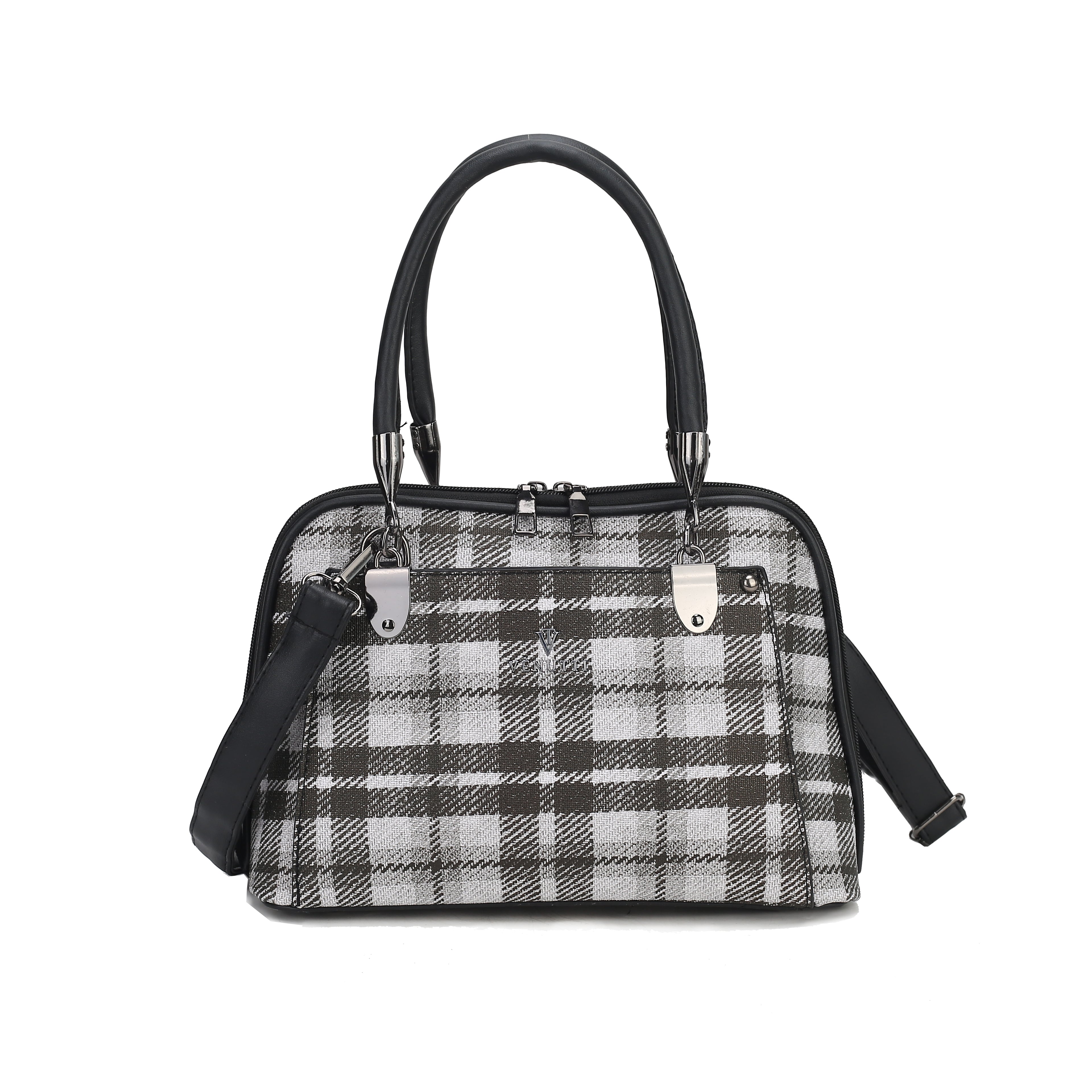 MultiCheckered Classic Handbag