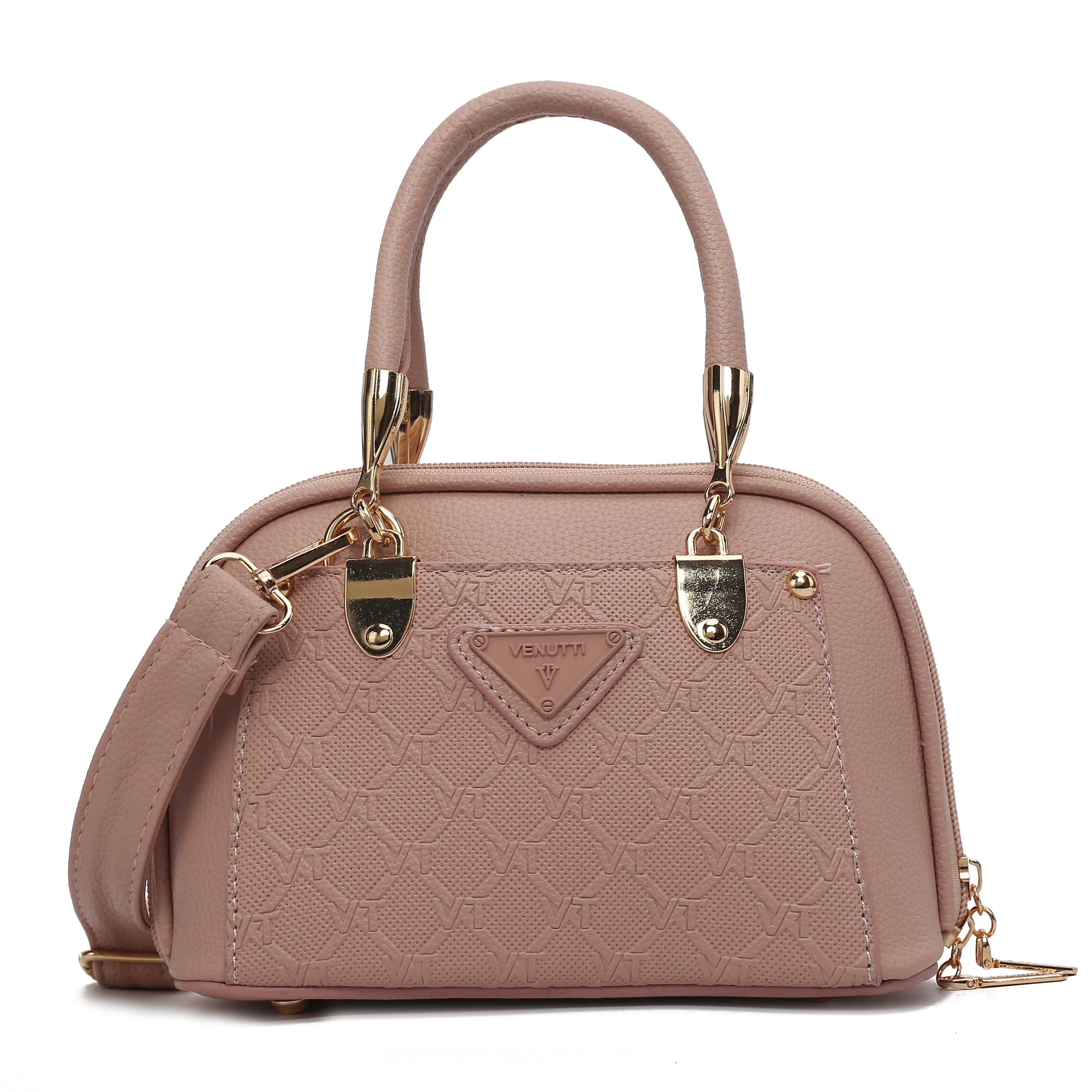 SMALL MOON HEXAGON EMBOSSED BAG