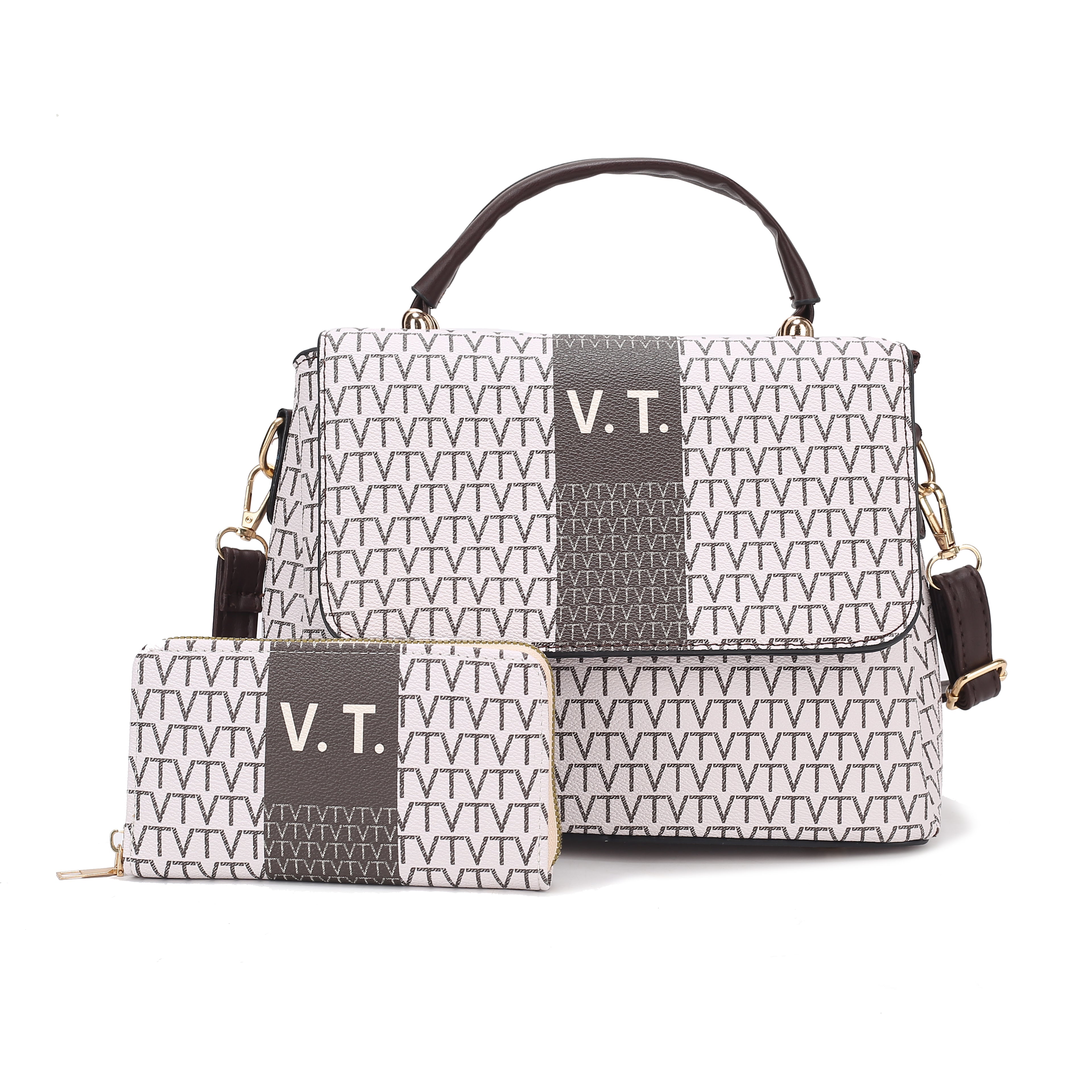 Tri Compartment HandBag with Wallet