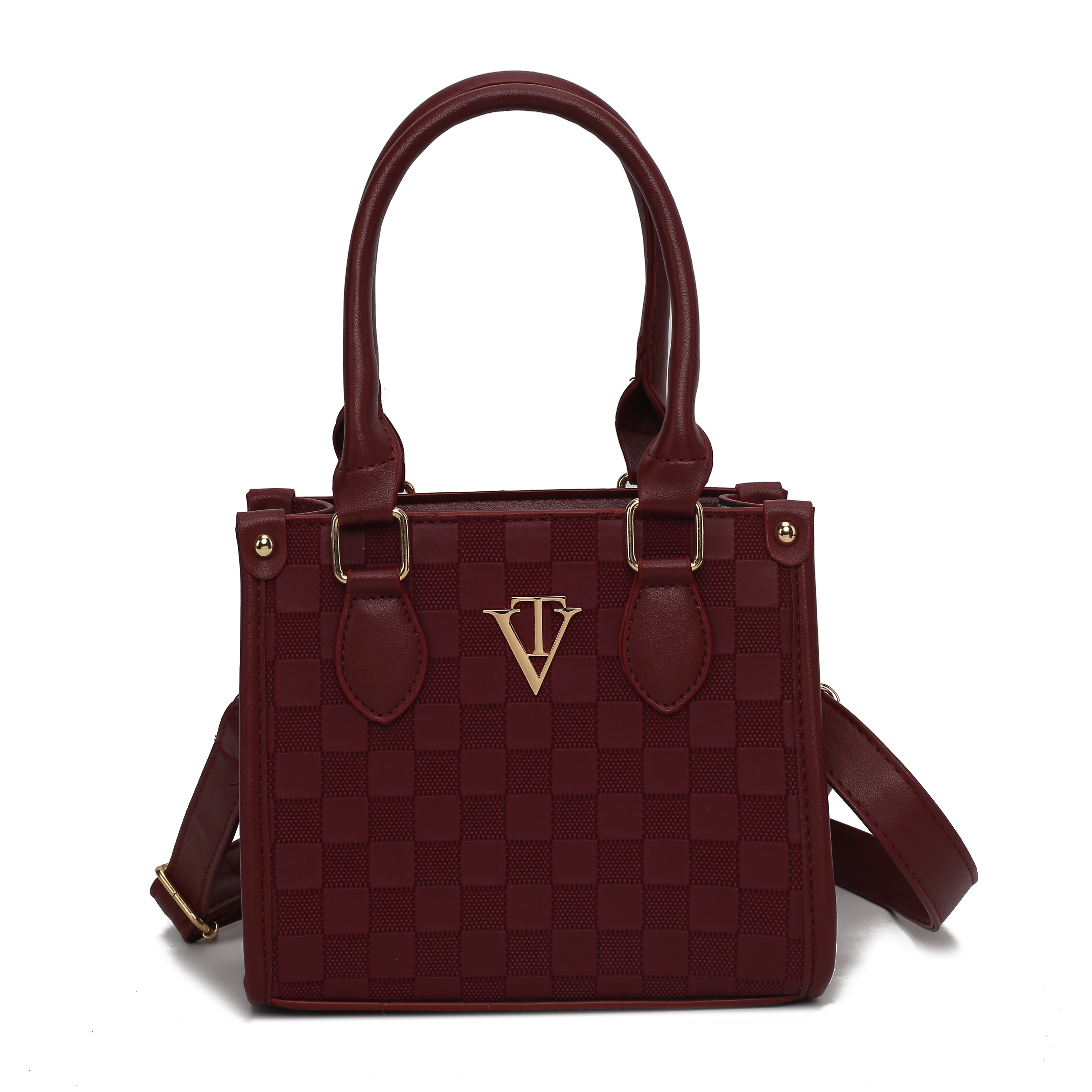 Small Checker Embossed Tote Bag