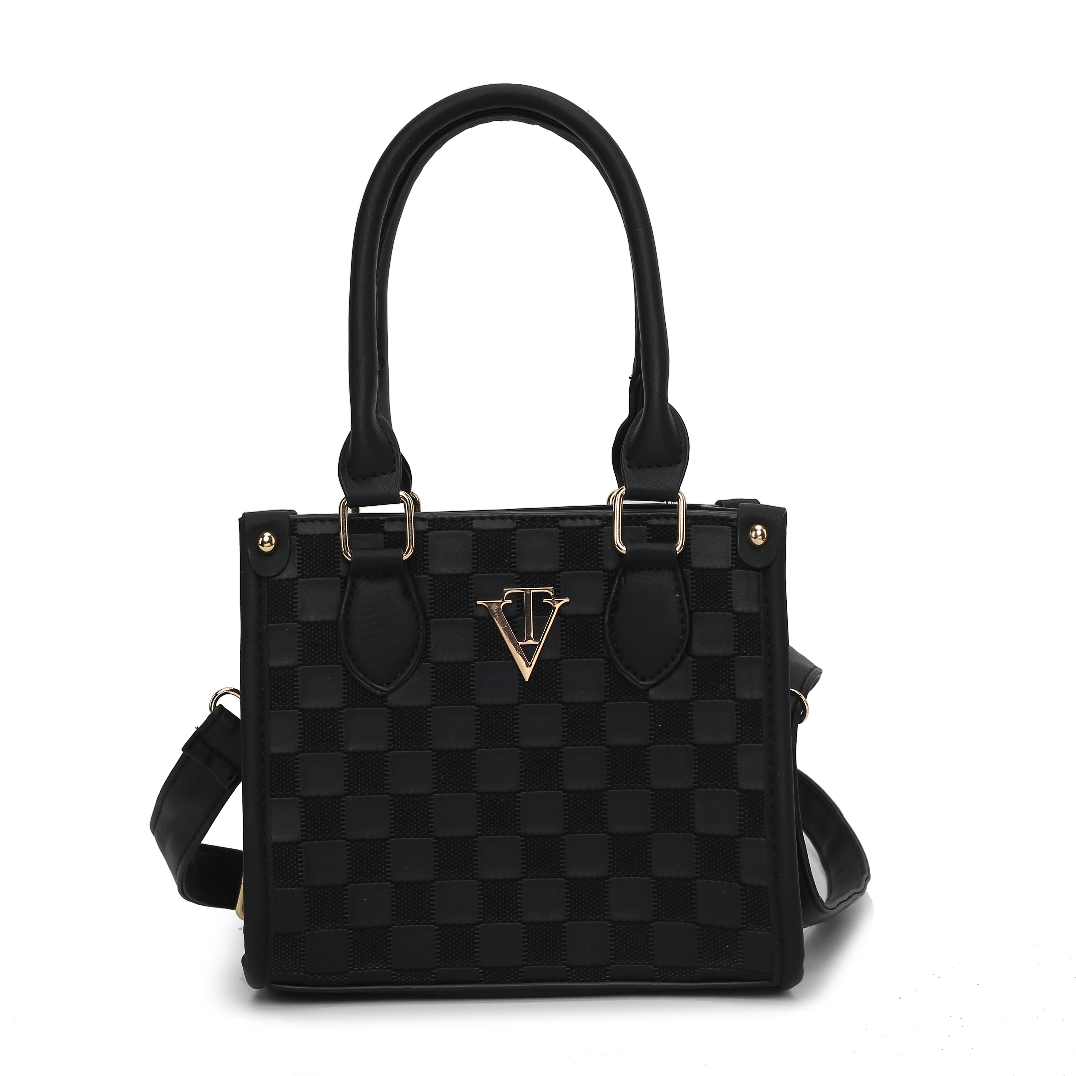 Small Checker Embossed Tote Bag