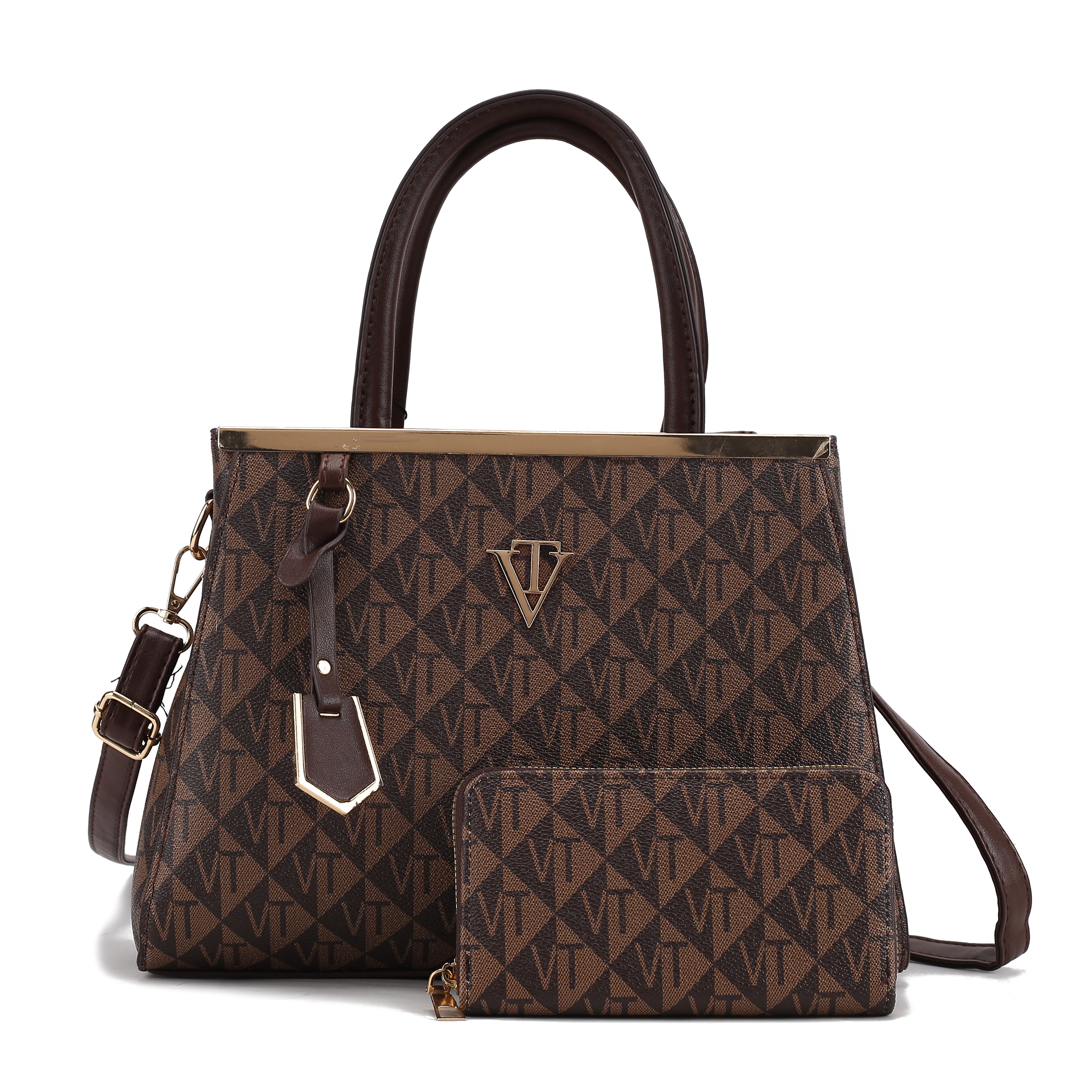 Tri VT Print Handbag with Wallet