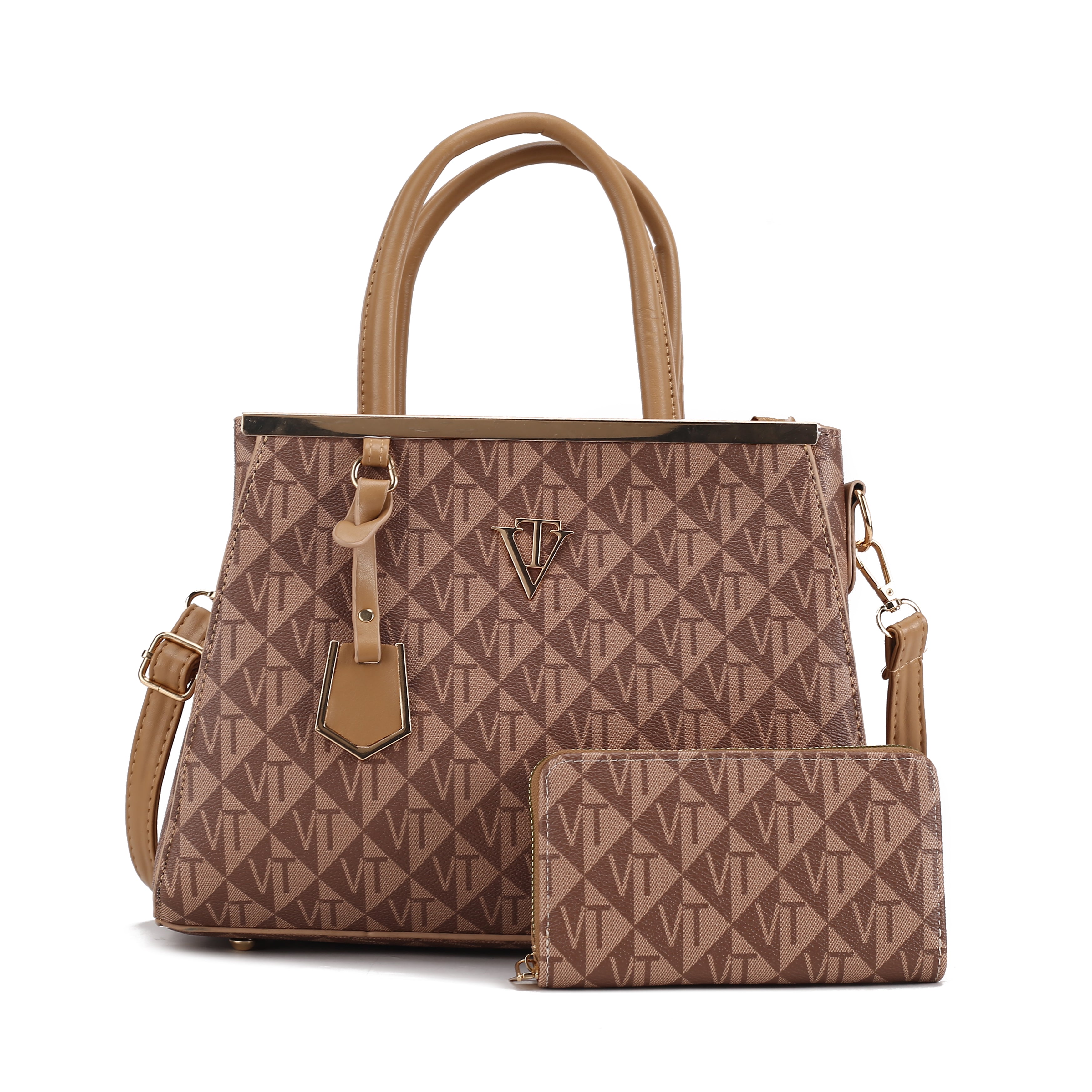 Tri VT Print Handbag with Wallet
