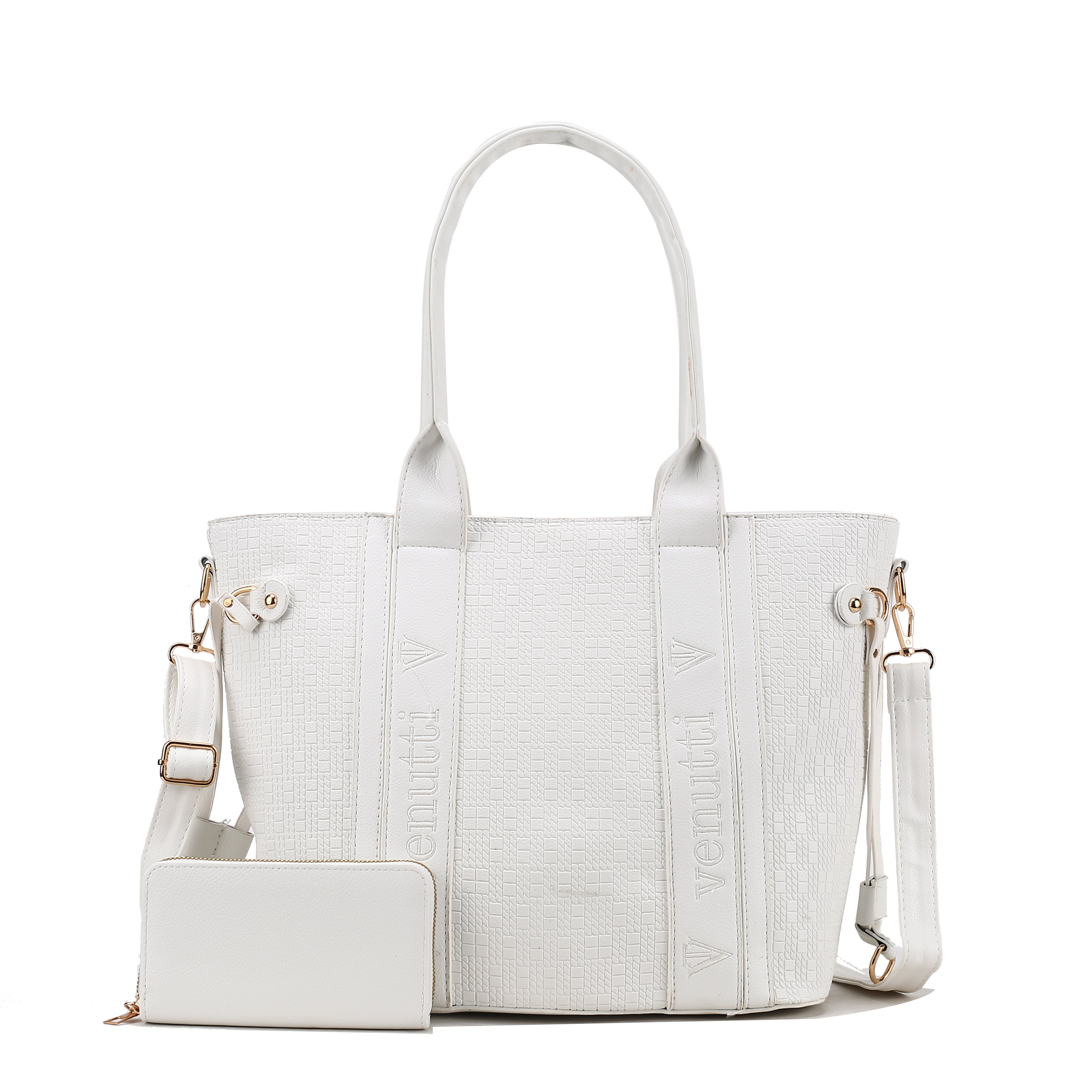 Geo embossed large Handbag with wallet