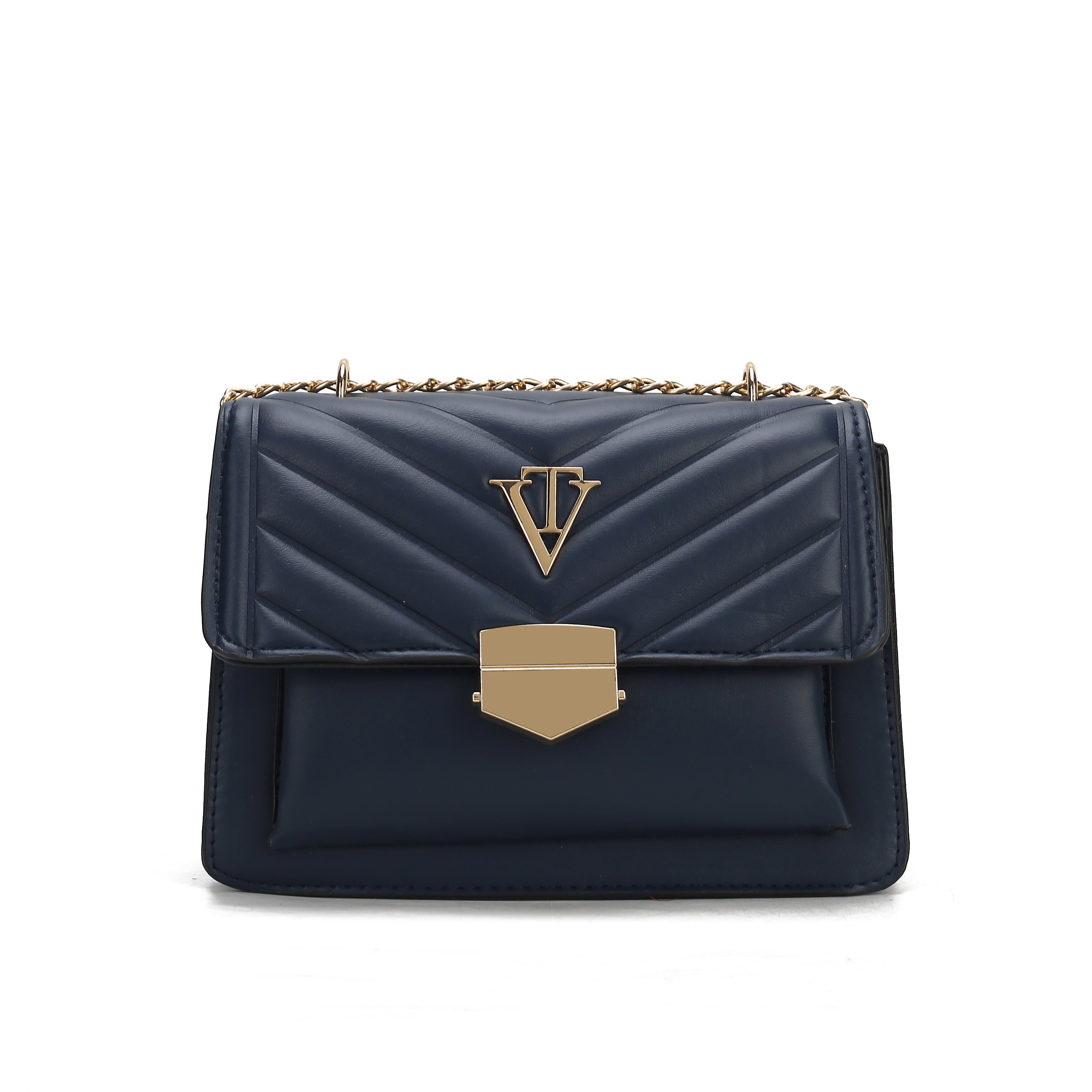 Venutti Quilted Chain Lock Handbag