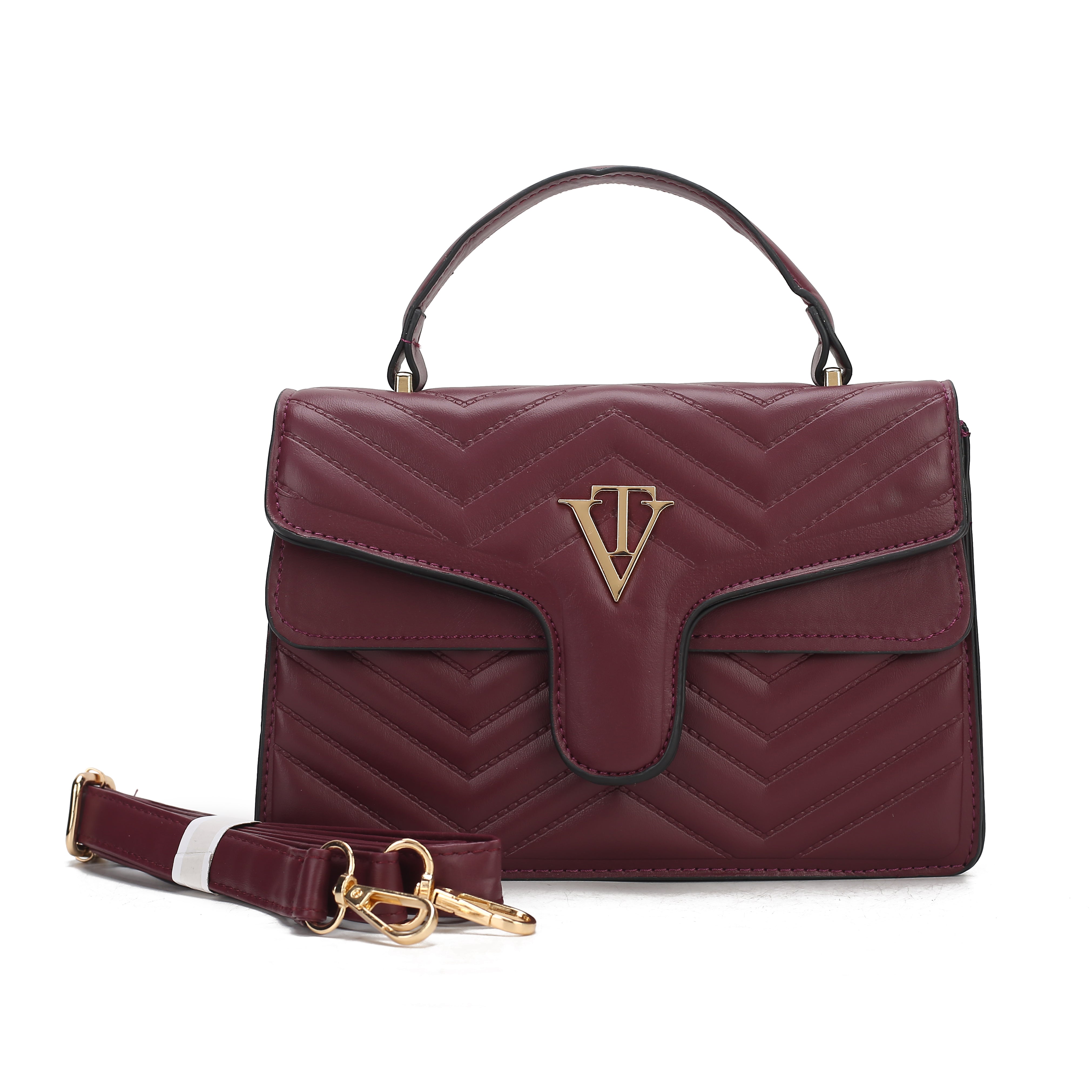 Luxe Chevron Quilted Shoulder Bag