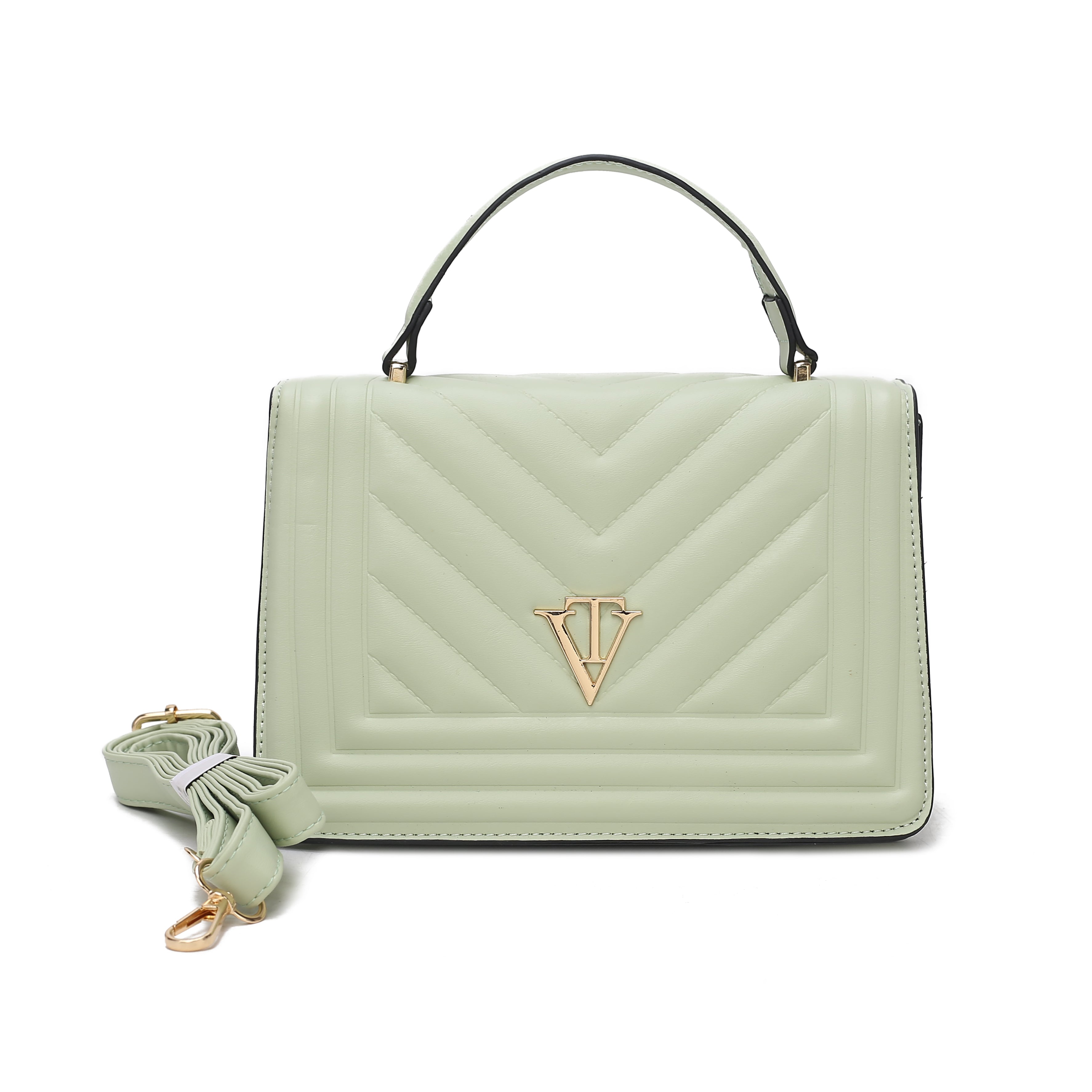 Venutti Luxe Chevron Box Handbag