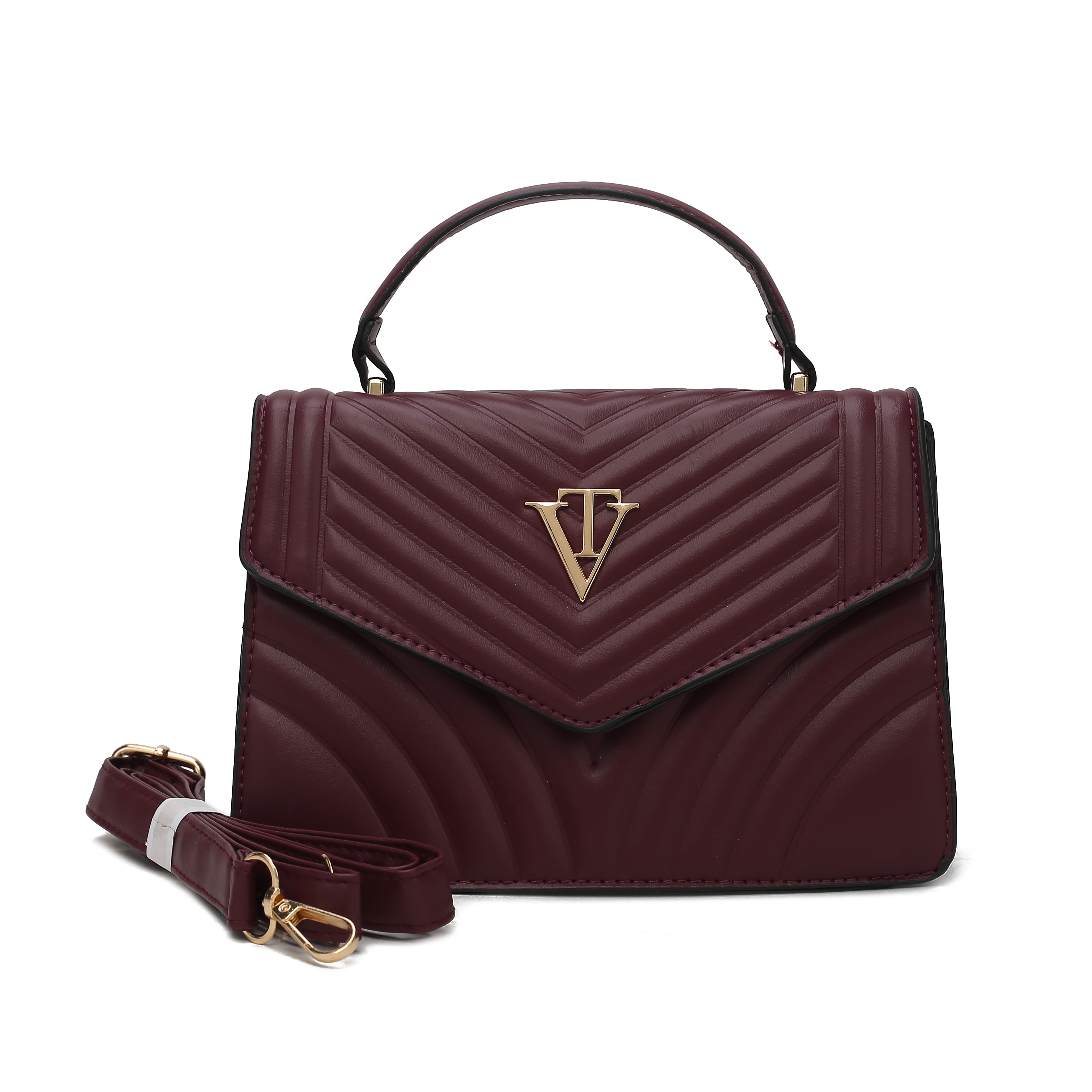 Venutti Chevron Quilted Mini Handbag