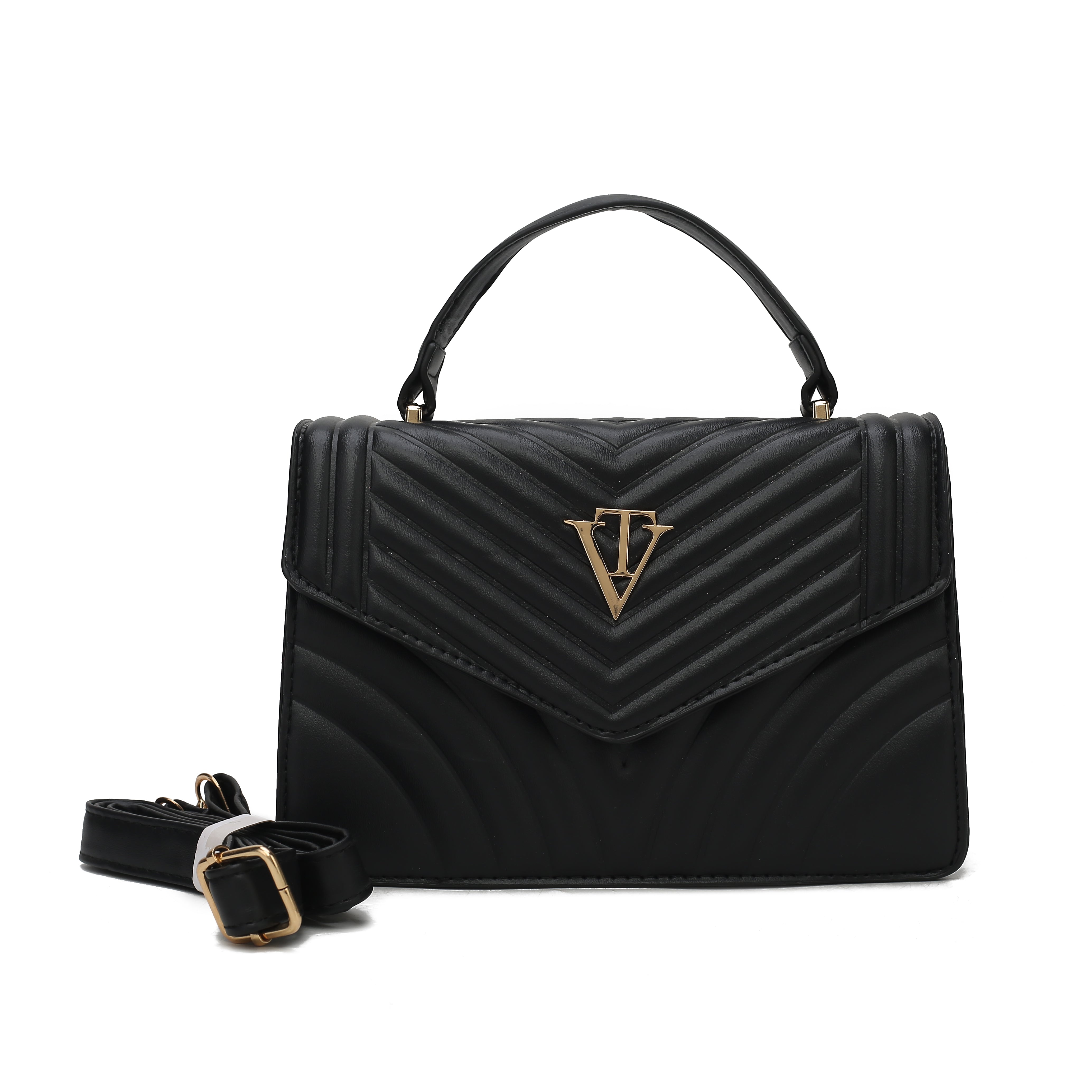 Venutti Chevron Quilted Mini Handbag