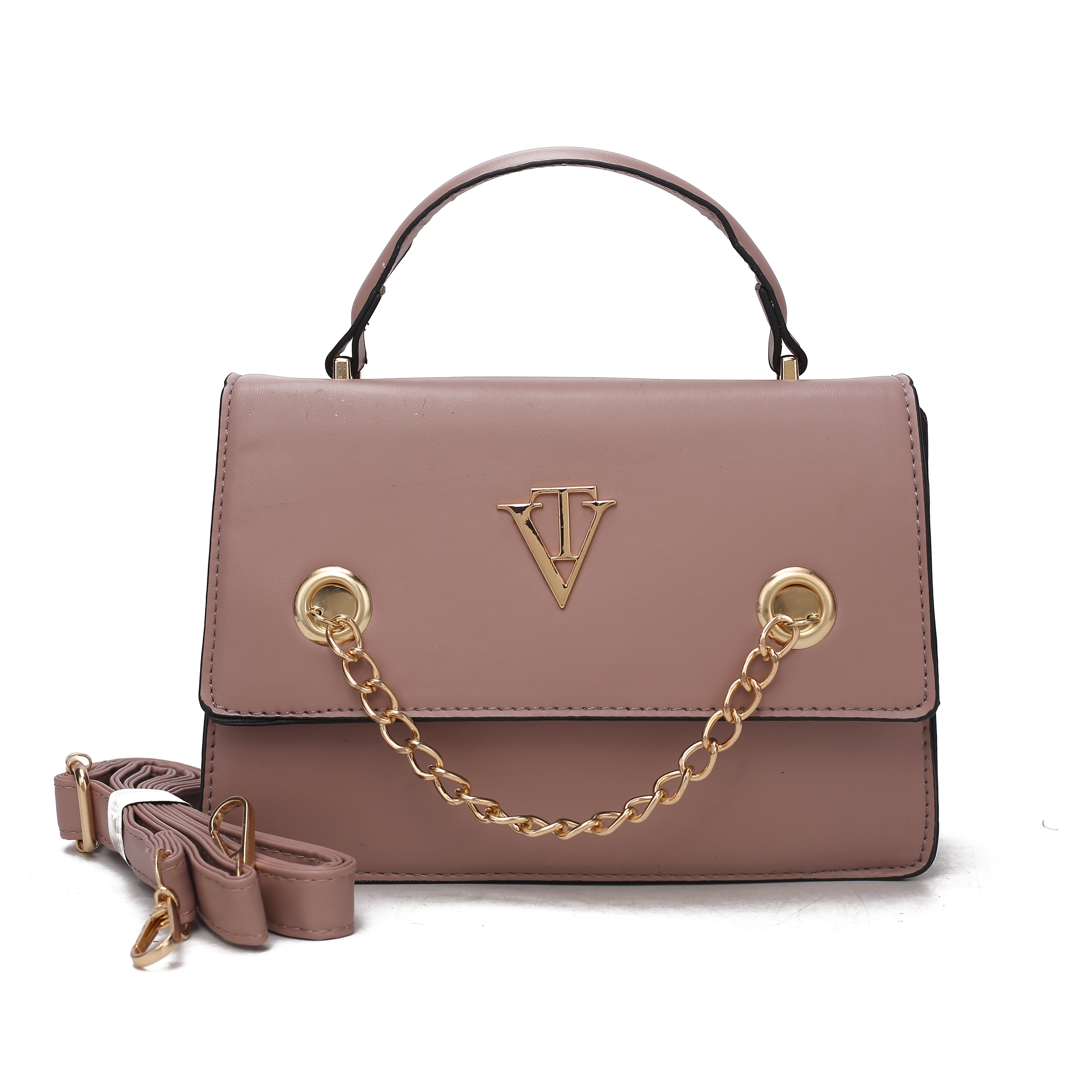 Venutti Chain Accent Box Handbag