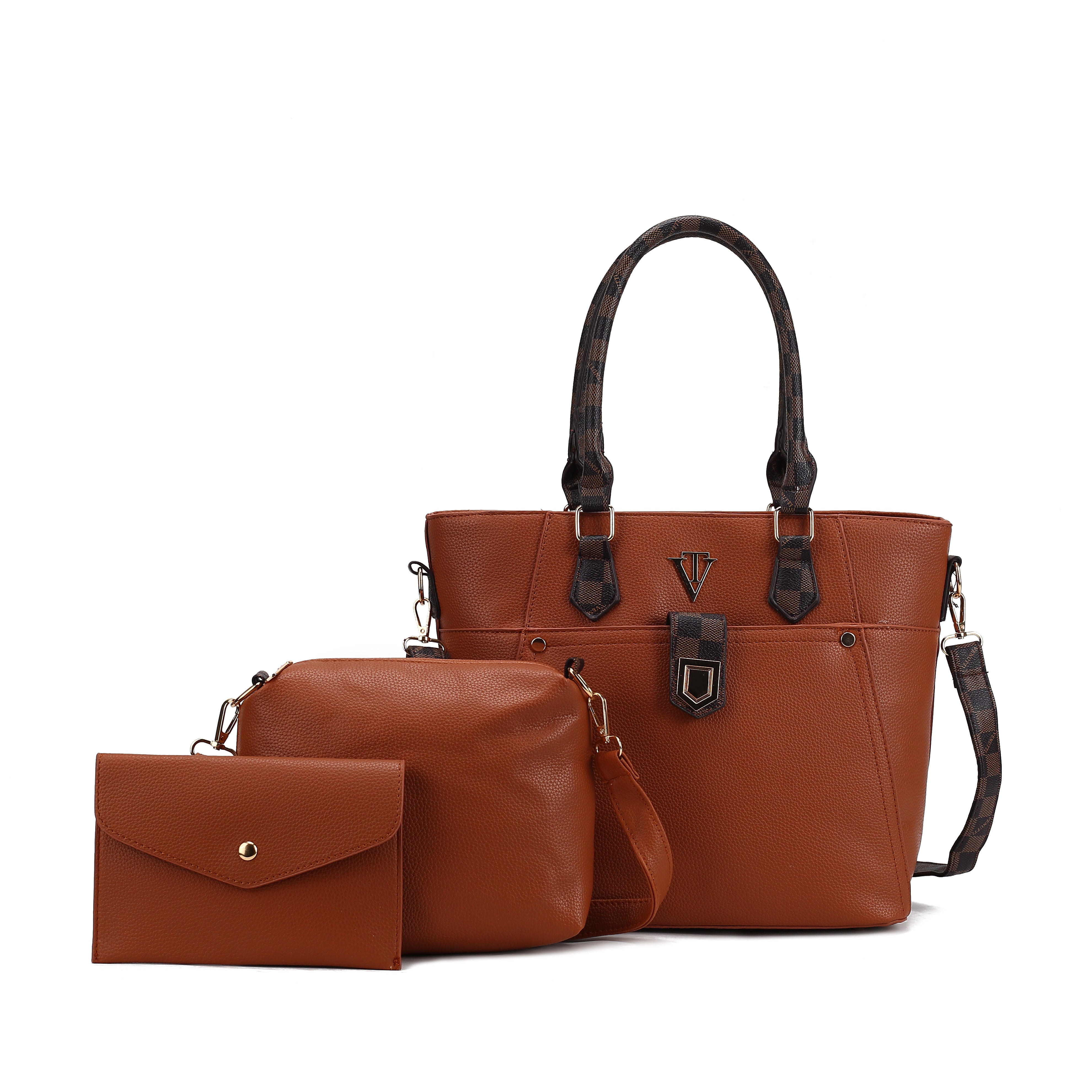 Lavish Leather 3 pc Handbag