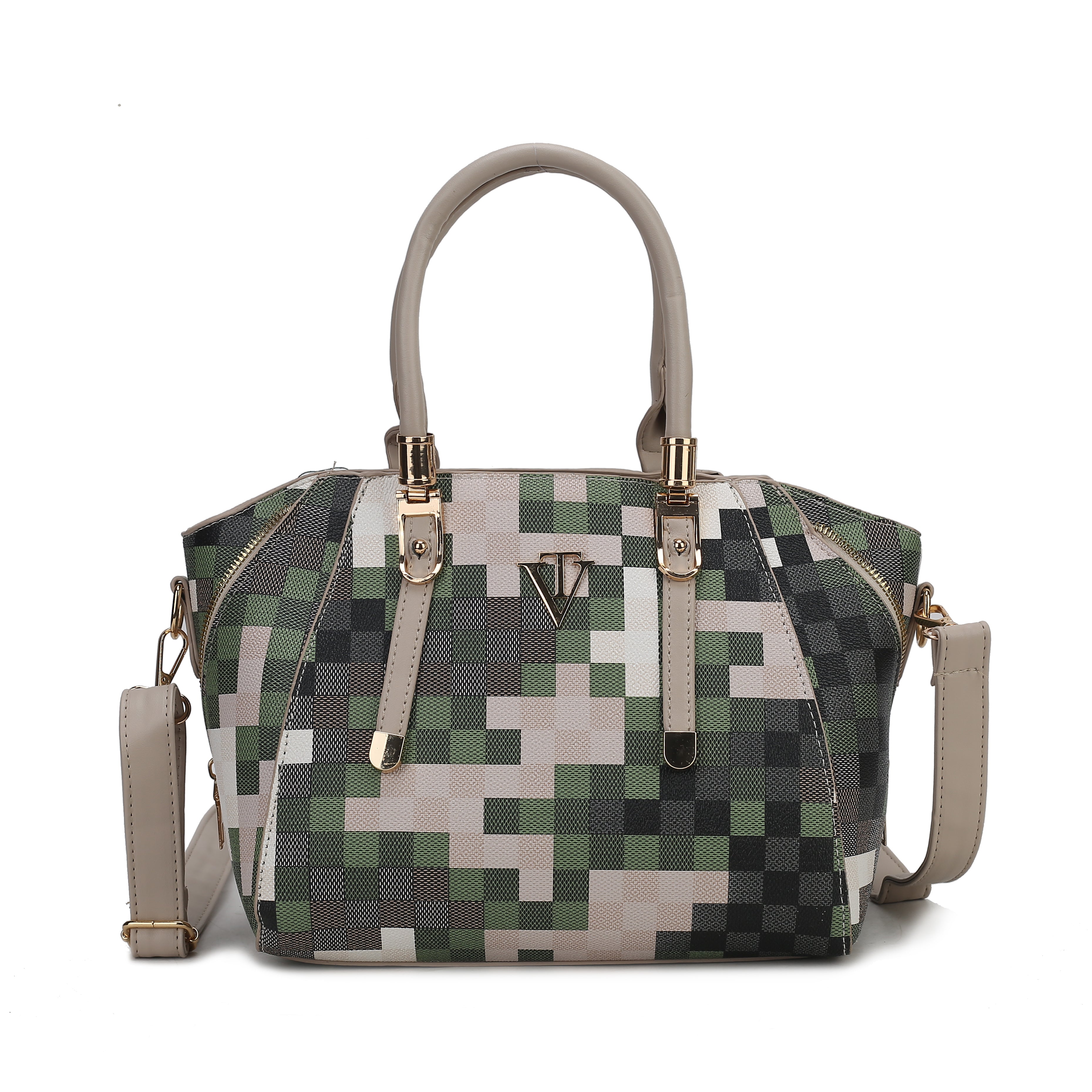 Crescent stylish Camo Print Handbag