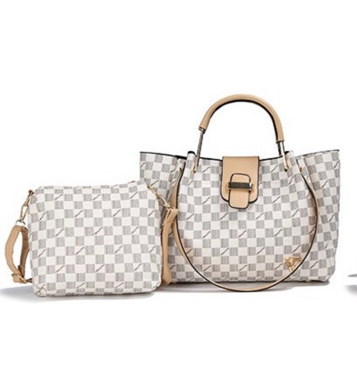 VENUTTI fab monogram 2pcs set bag-apricot