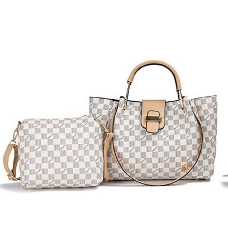 VENUTTI fab monogram 2pcs set bag-apricot