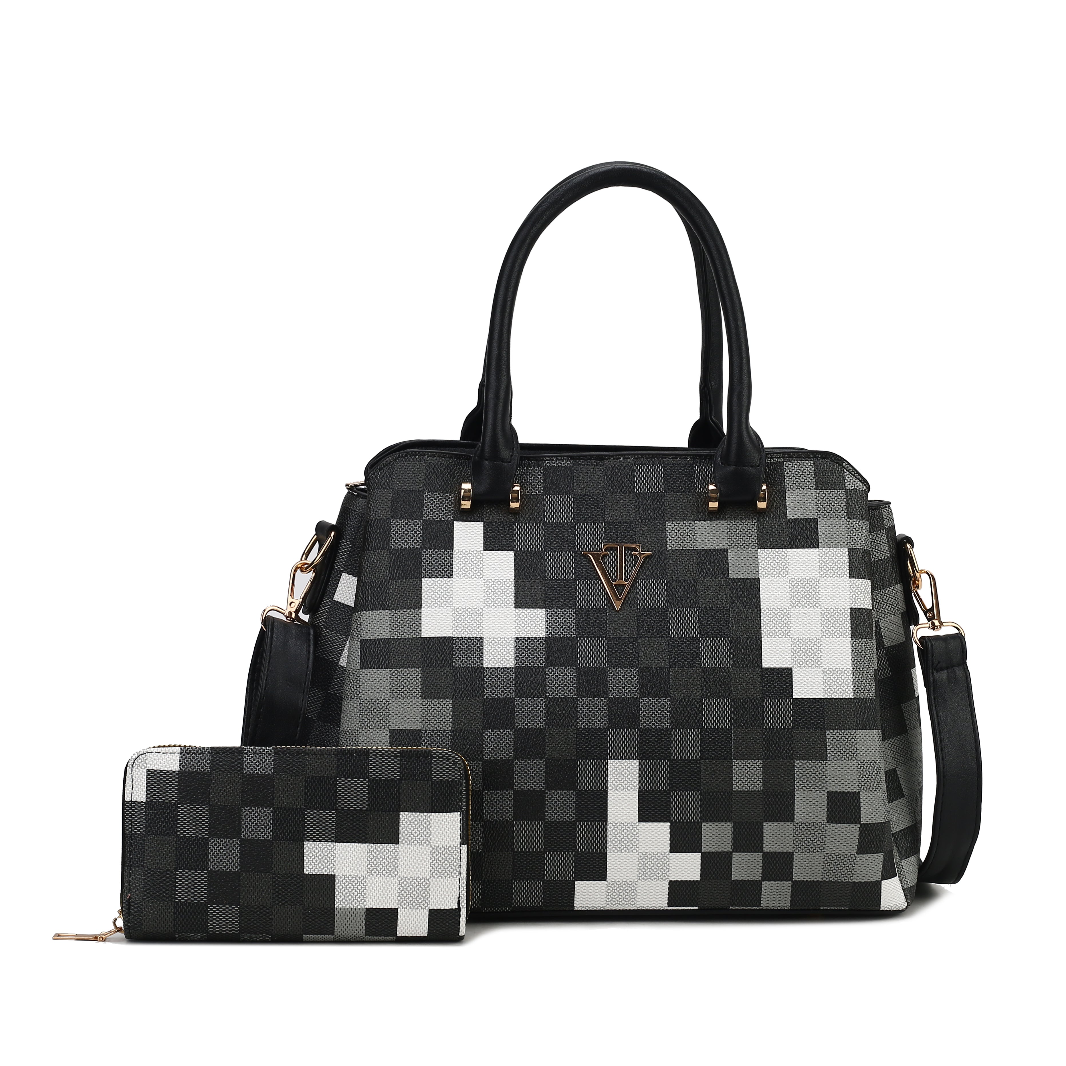 Cammo Print Handbag With Wallet