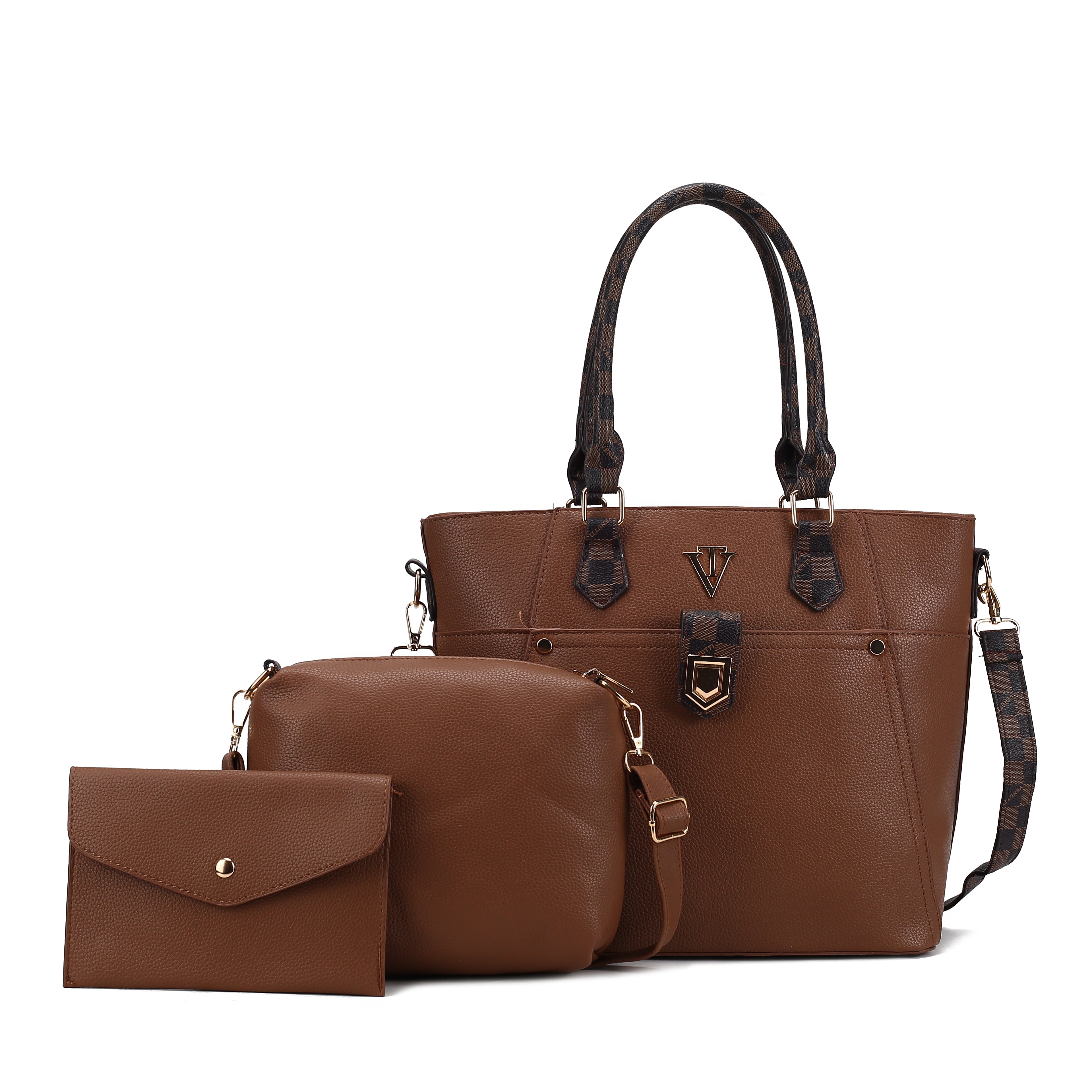 Lavish Leather 3 pc Handbag