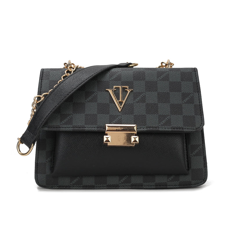 Dual Checkered Cross Bag