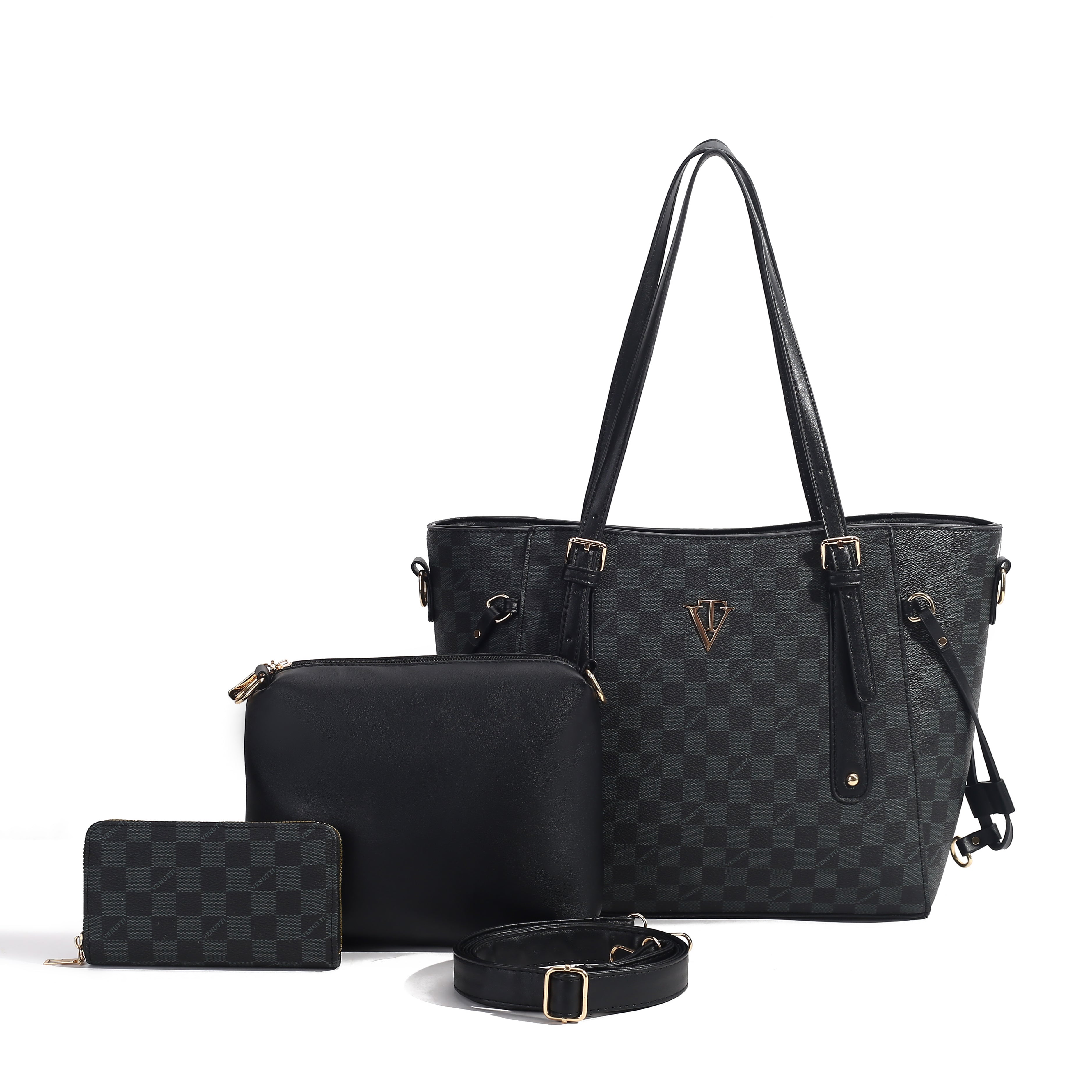 Prestige Check 3-Piece Tote Set