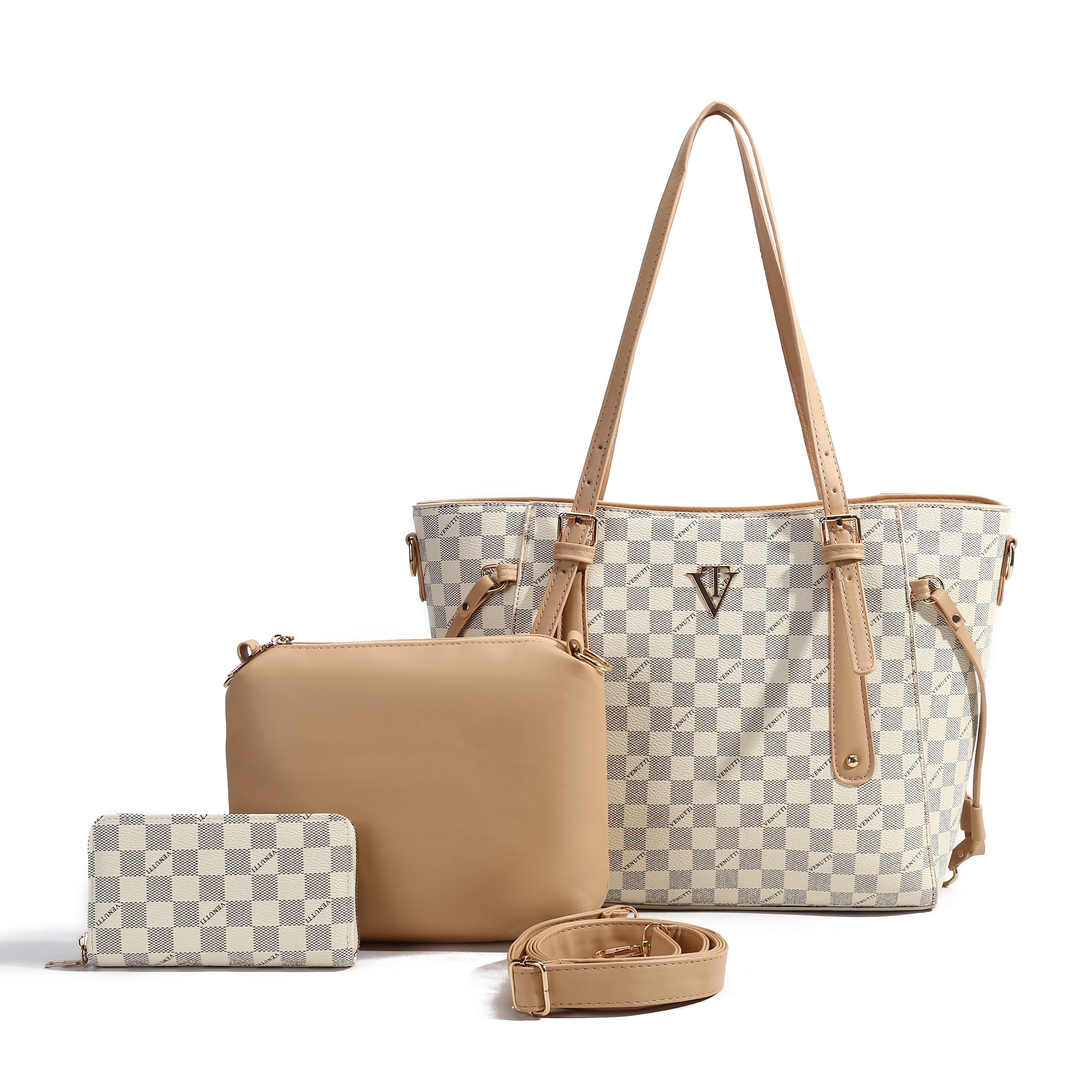 Prestige Check 3-Piece Tote Set