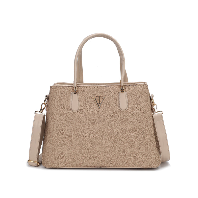 TRI COMPARTMENT PASTEL LACE FLOW HANDBAG