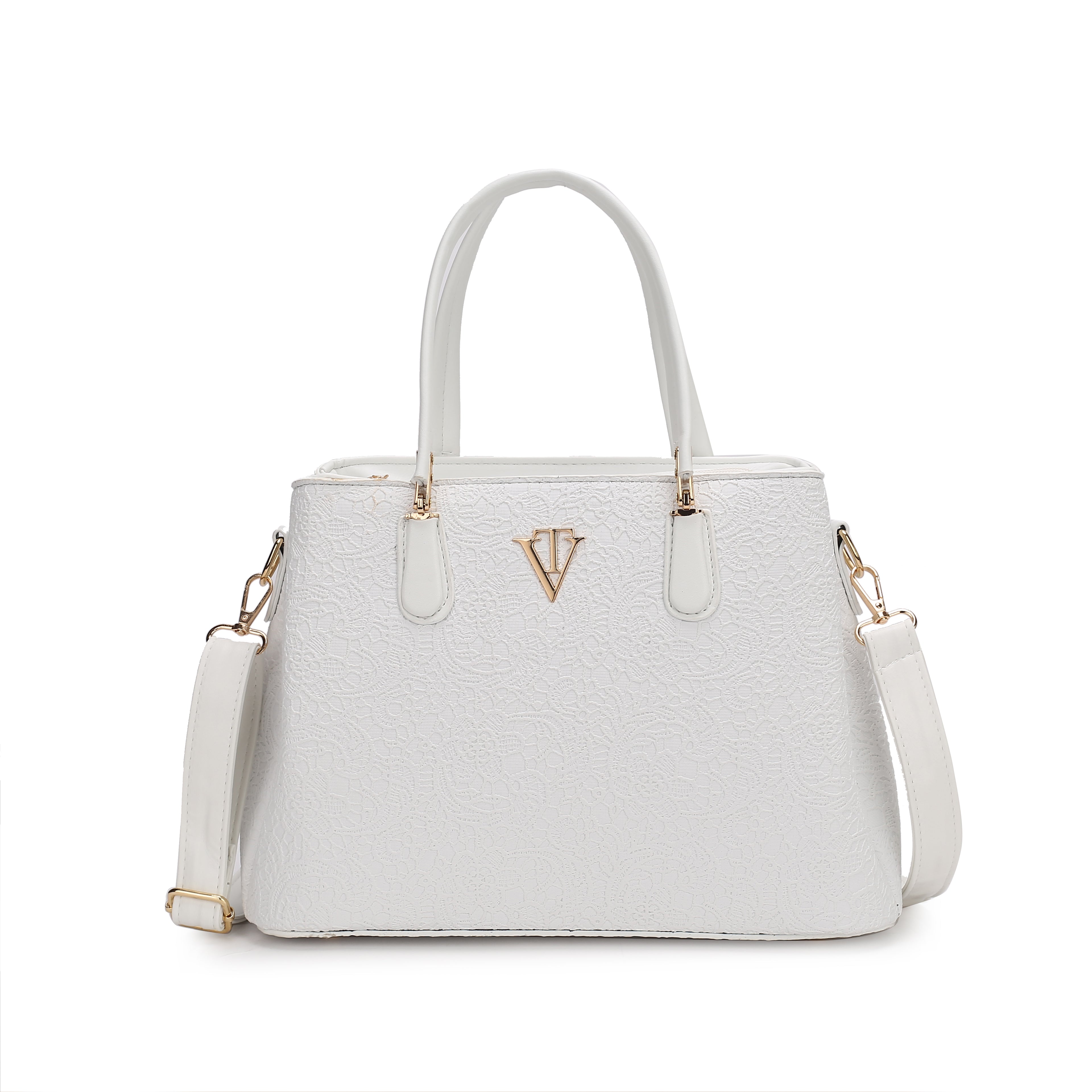 TRI COMPARTMENT PASTEL LACE FLOW HANDBAG