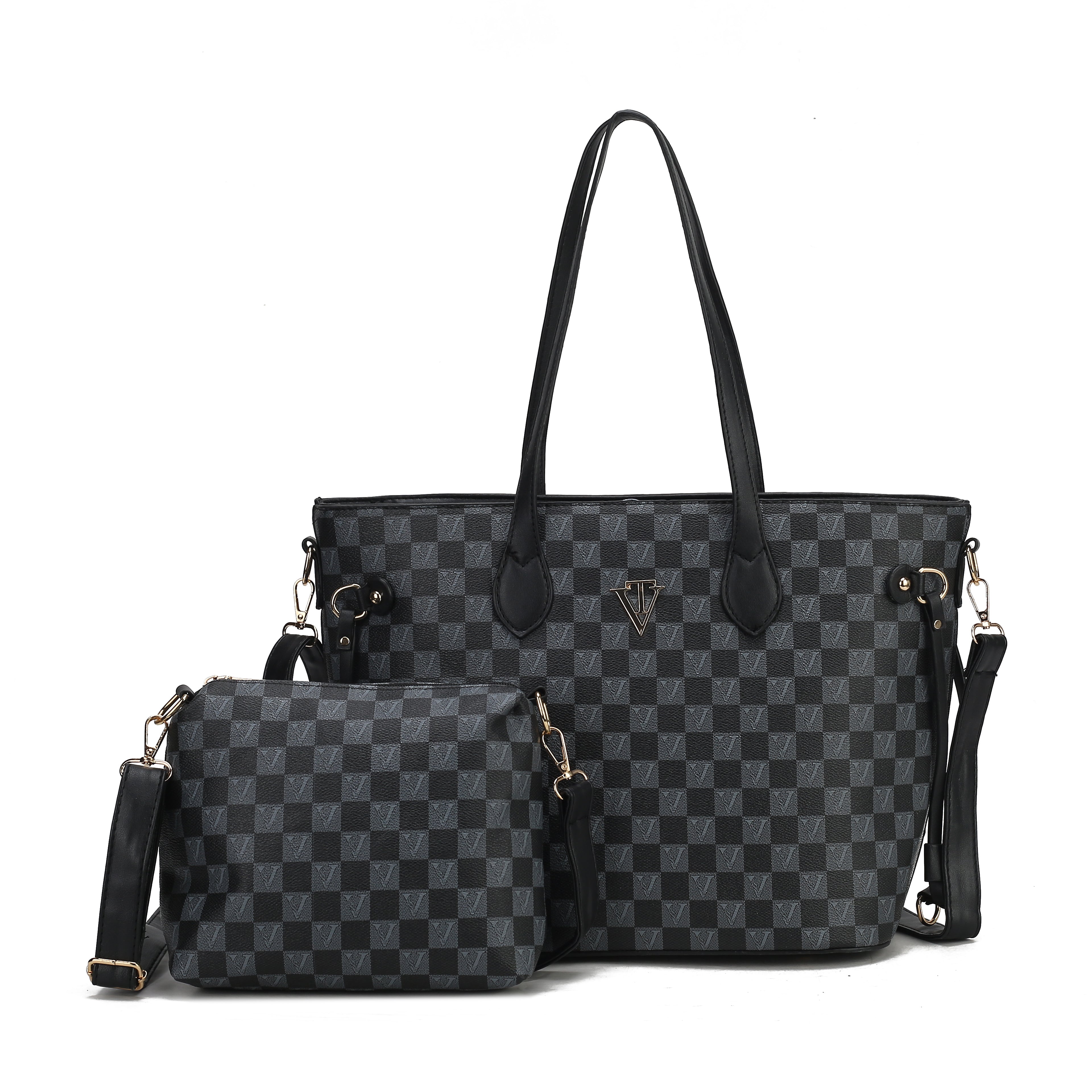 Checker Essence Large Handbag with cross