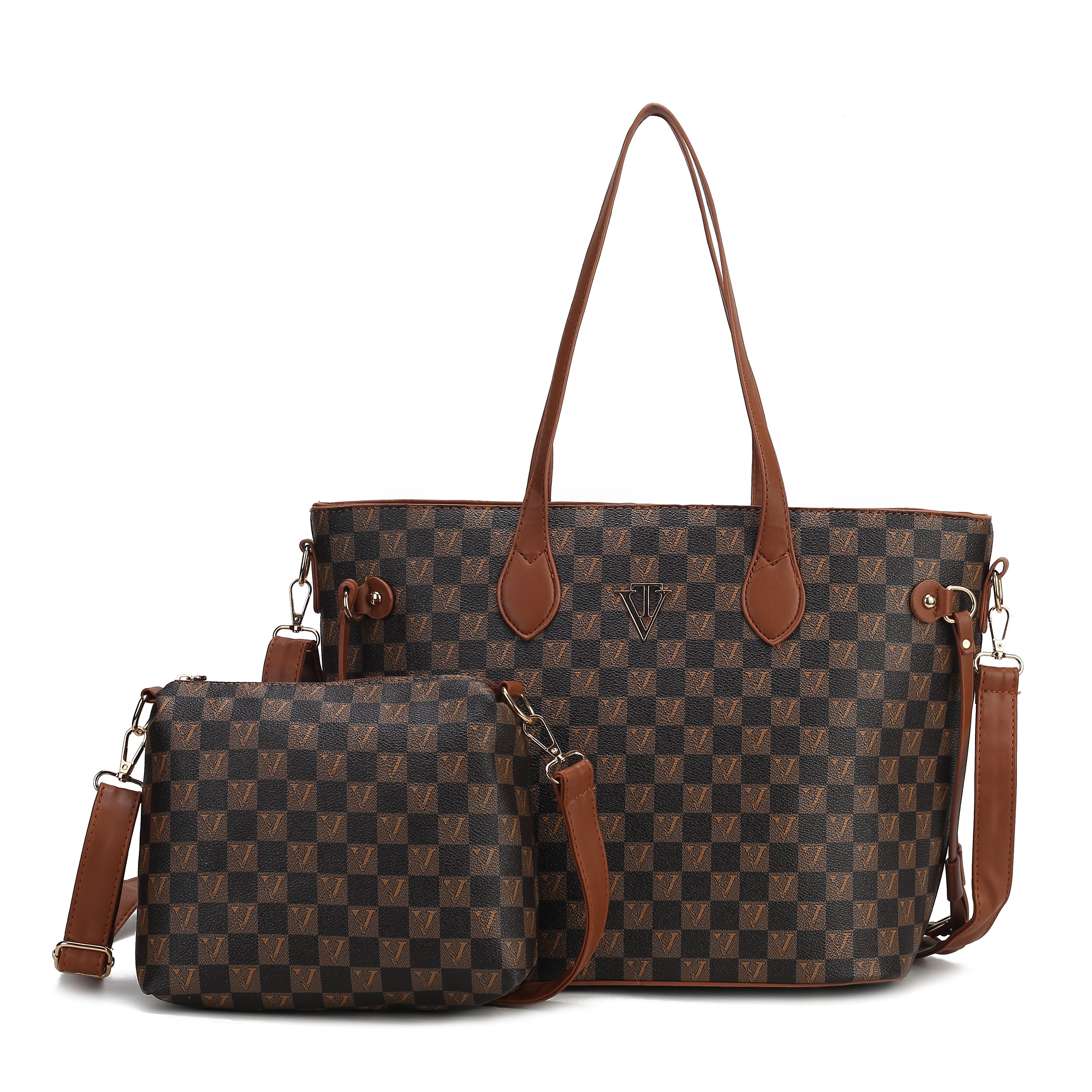 Checker Essence Large Handbag with cross