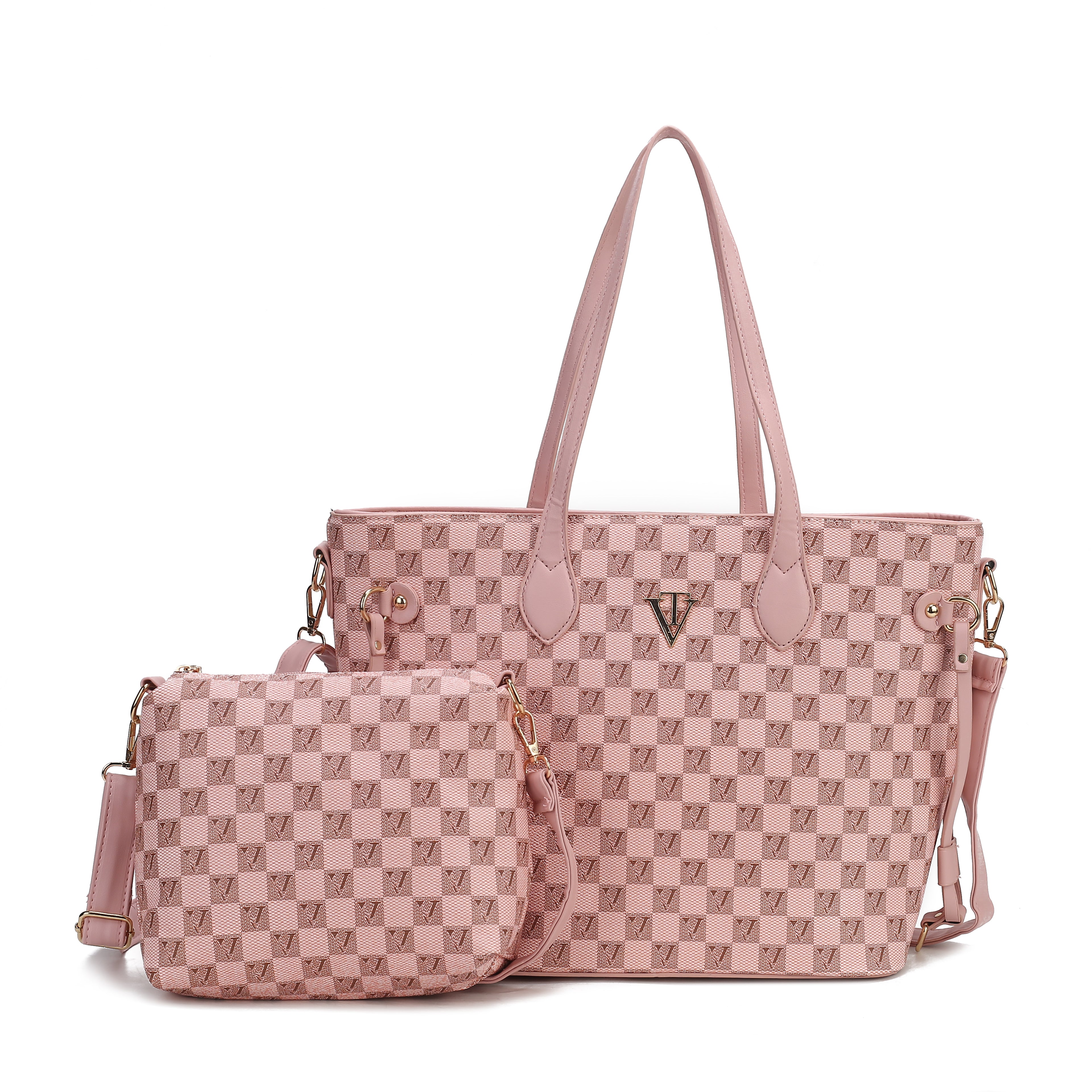 Checker Essence Large Handbag with cross