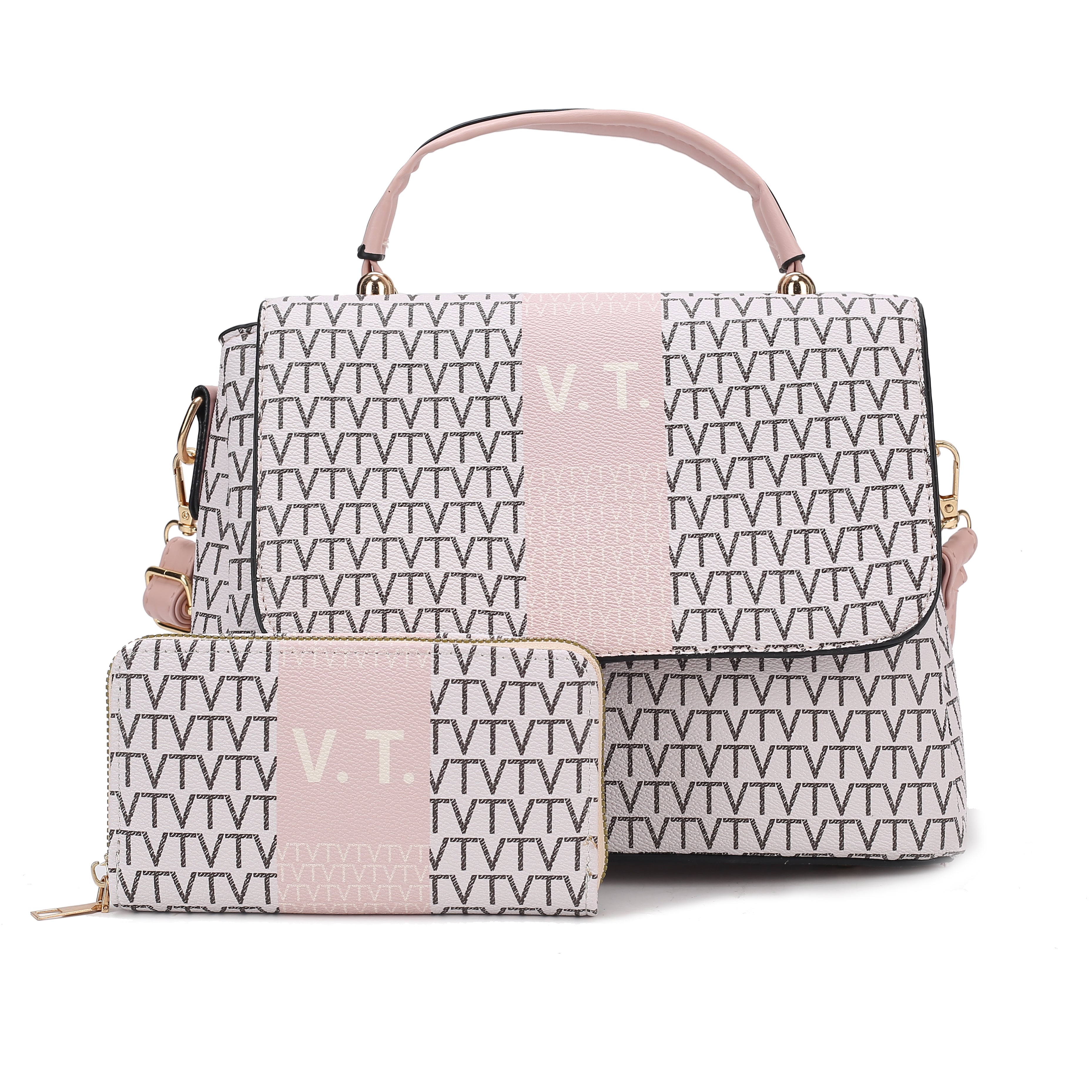 Tri Compartment HandBag with Wallet