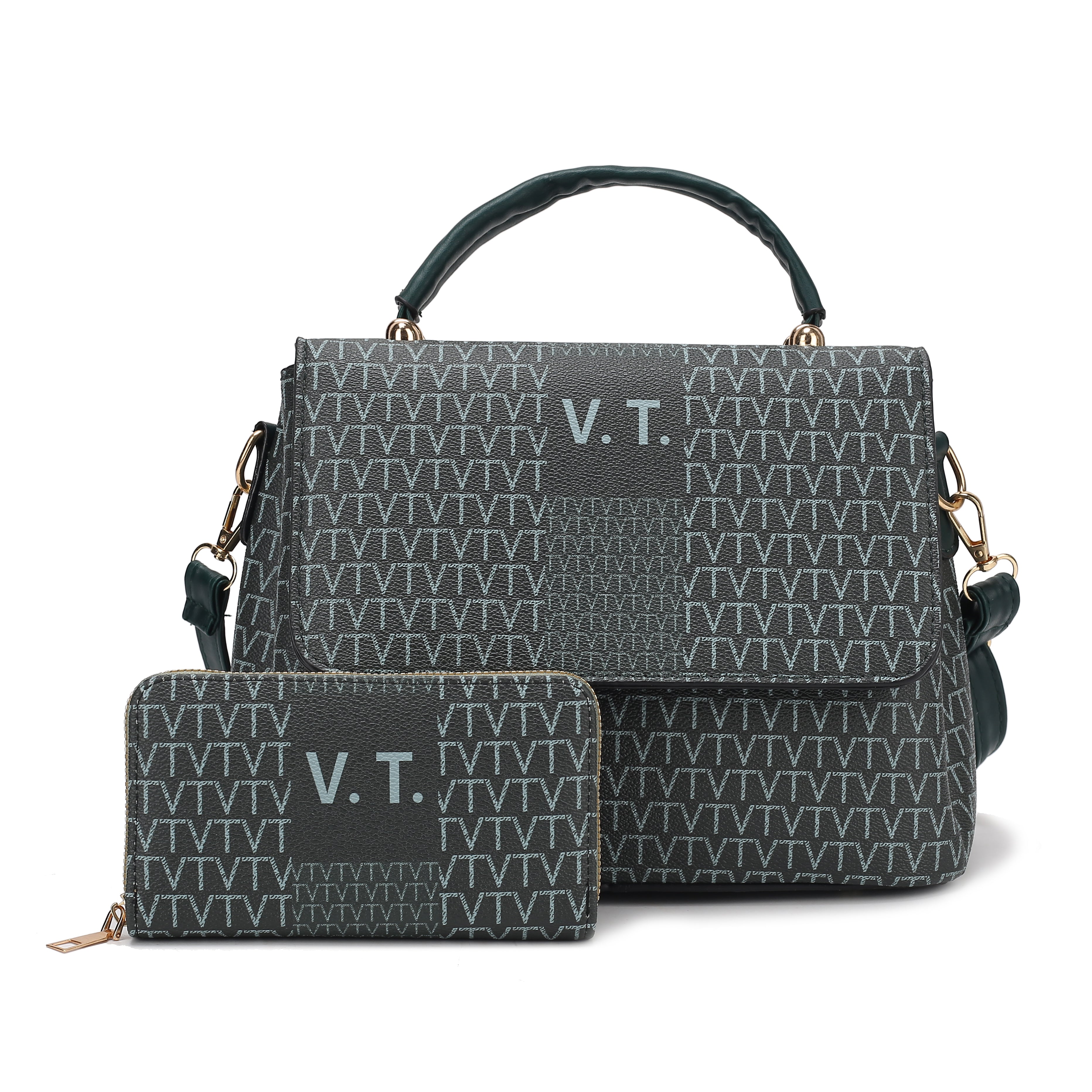 Tri Compartment HandBag with Wallet