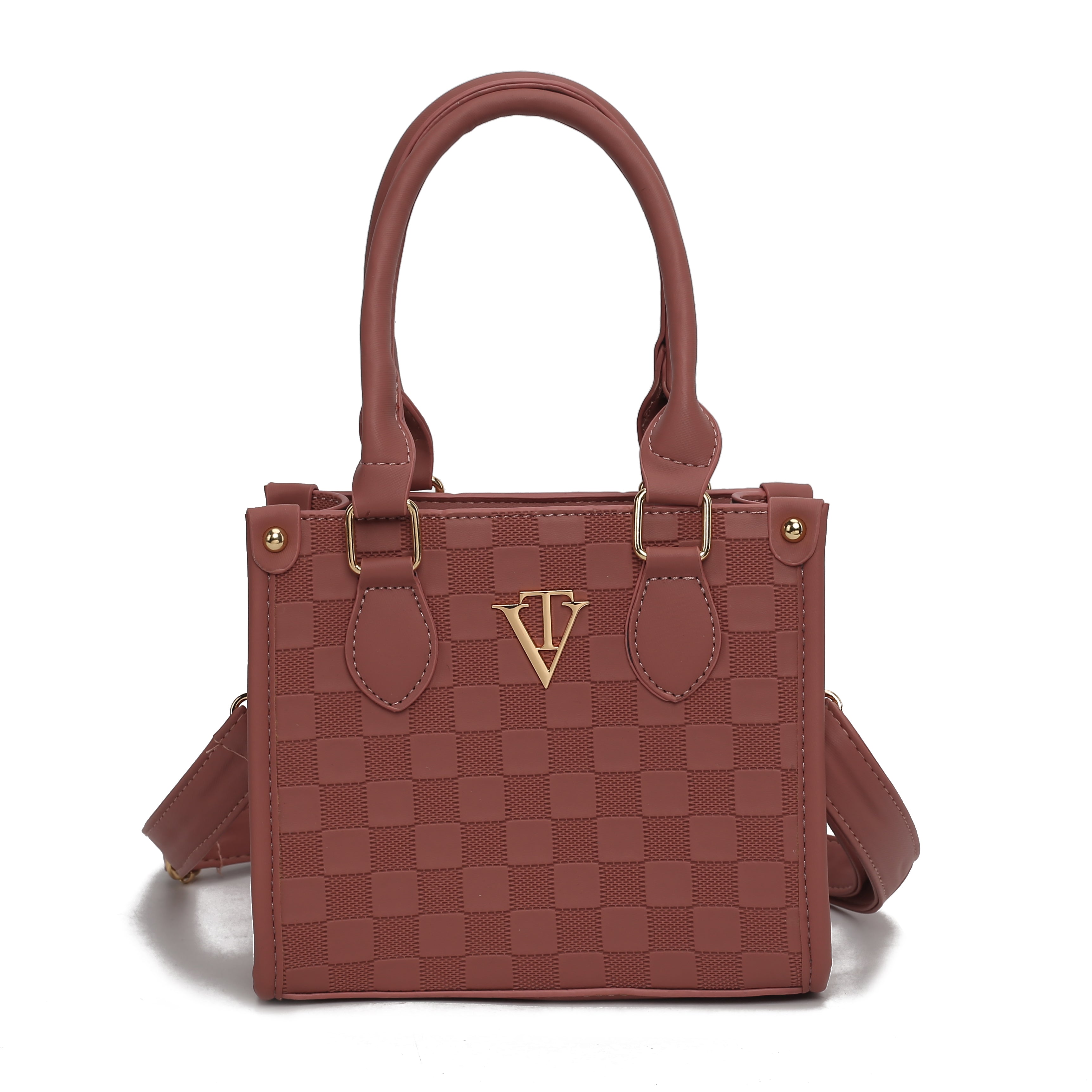 Small Checker Embossed Tote Bag