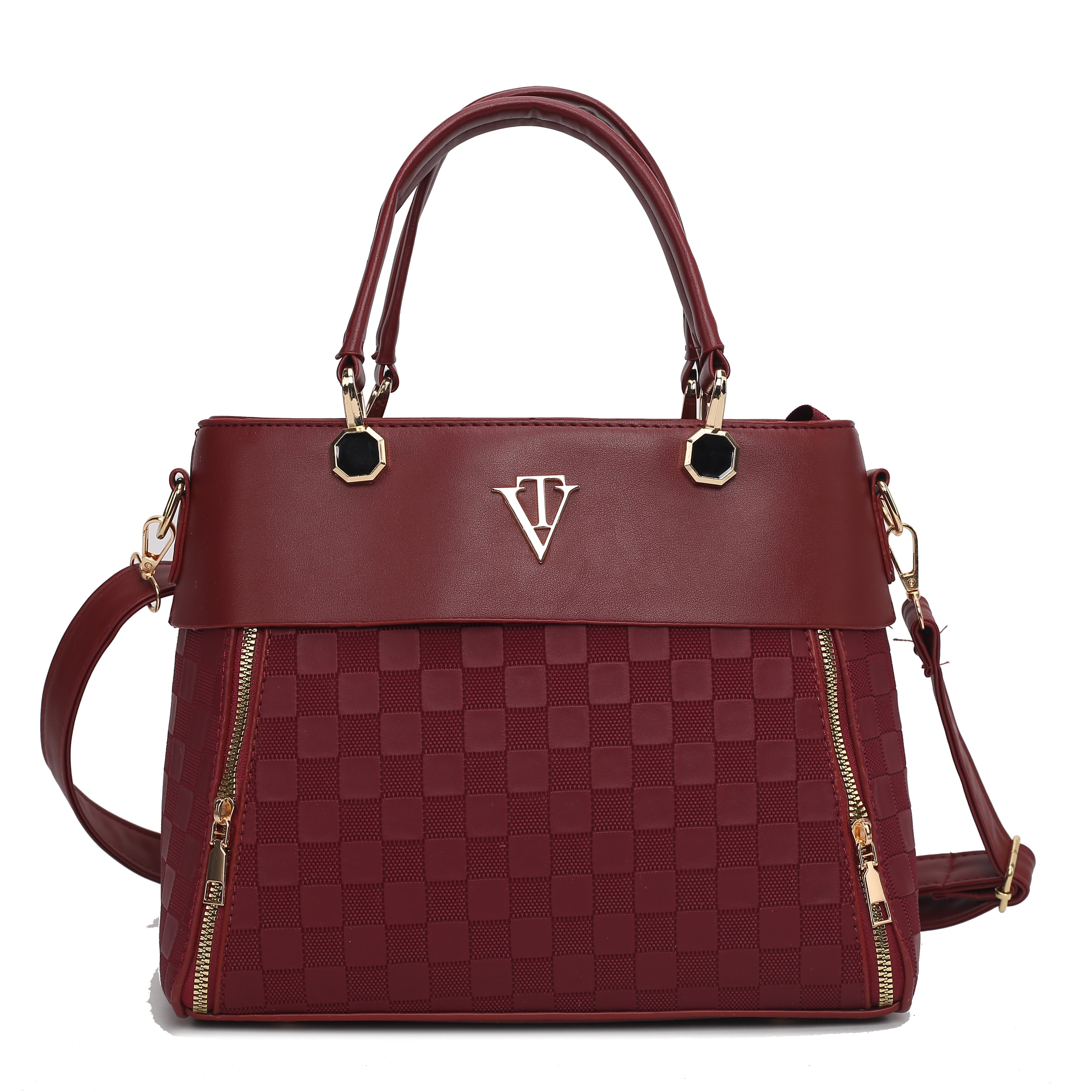 Classic Checker Embossed Handbag