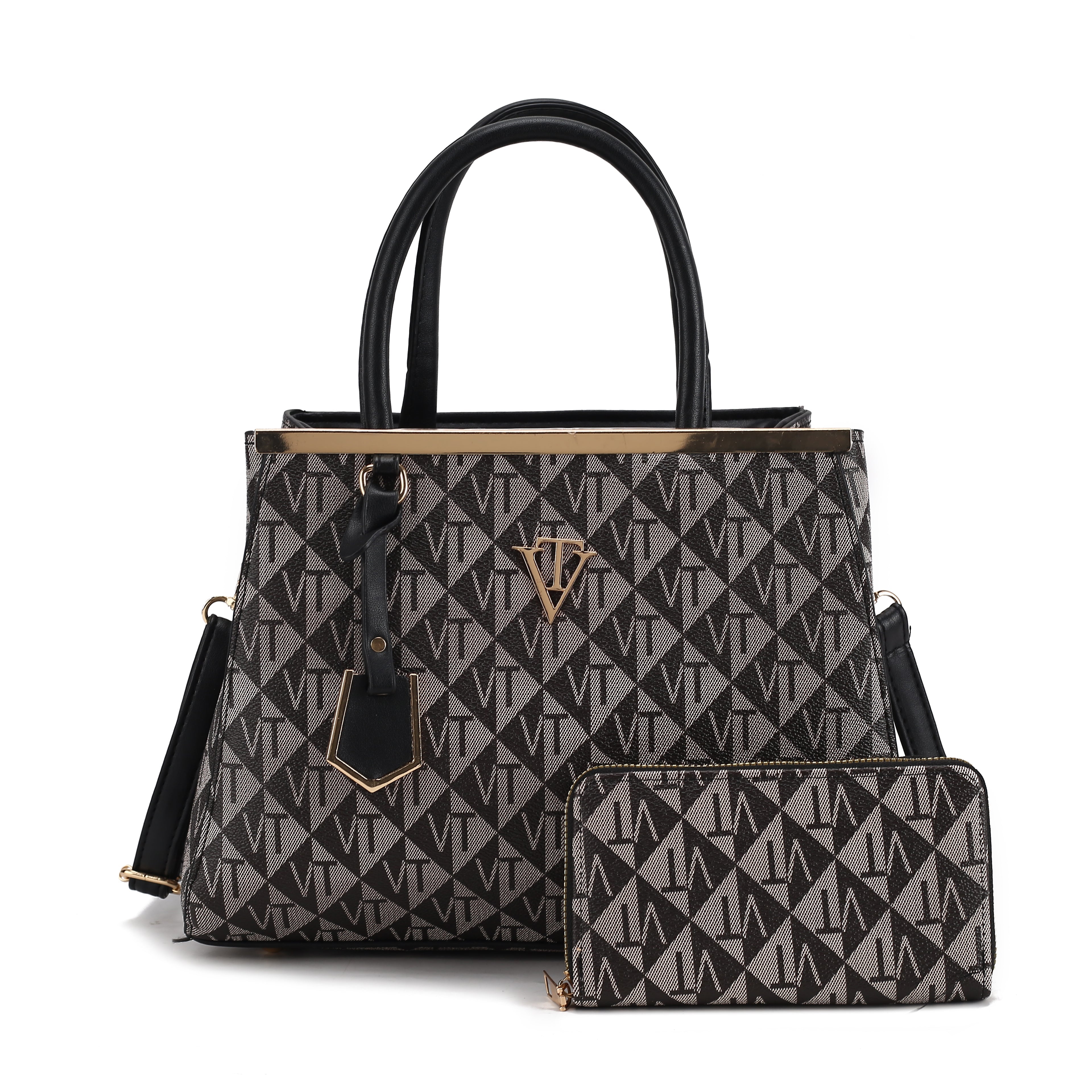Tri VT Print Handbag with Wallet