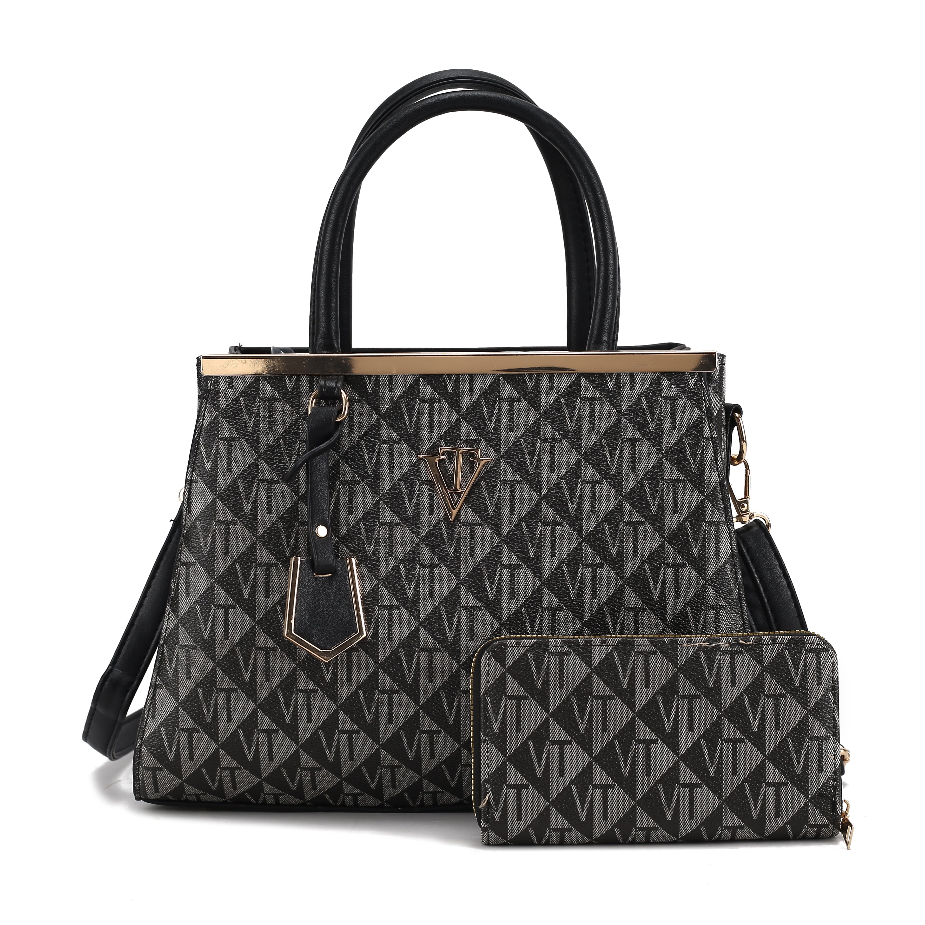 Tri VT Print Handbag with Wallet
