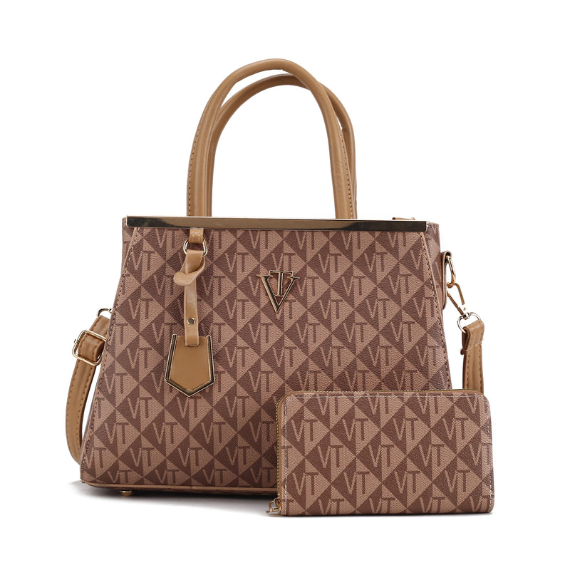 Tri VT Print Handbag with Wallet