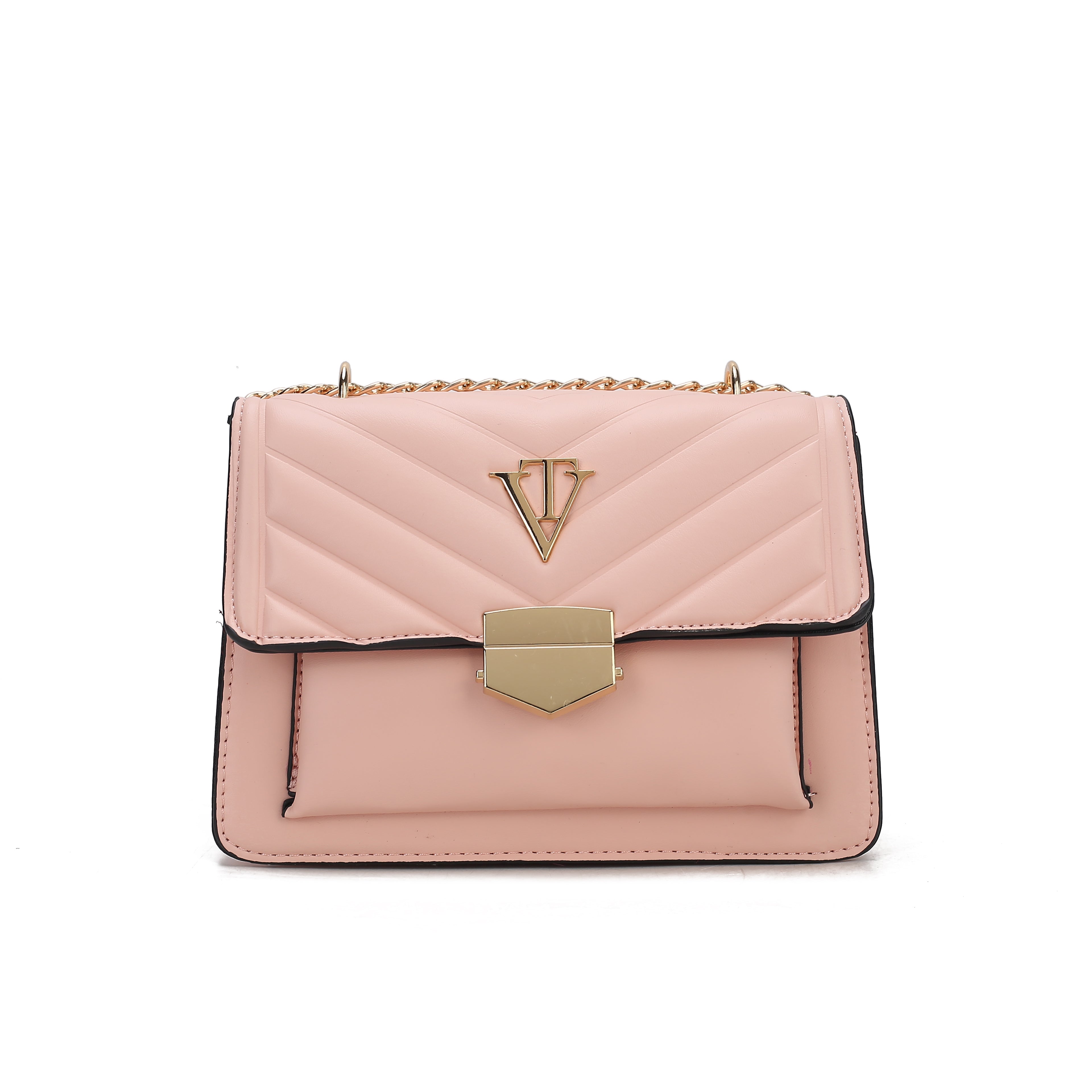 Venutti Quilted Chain Lock Handbag