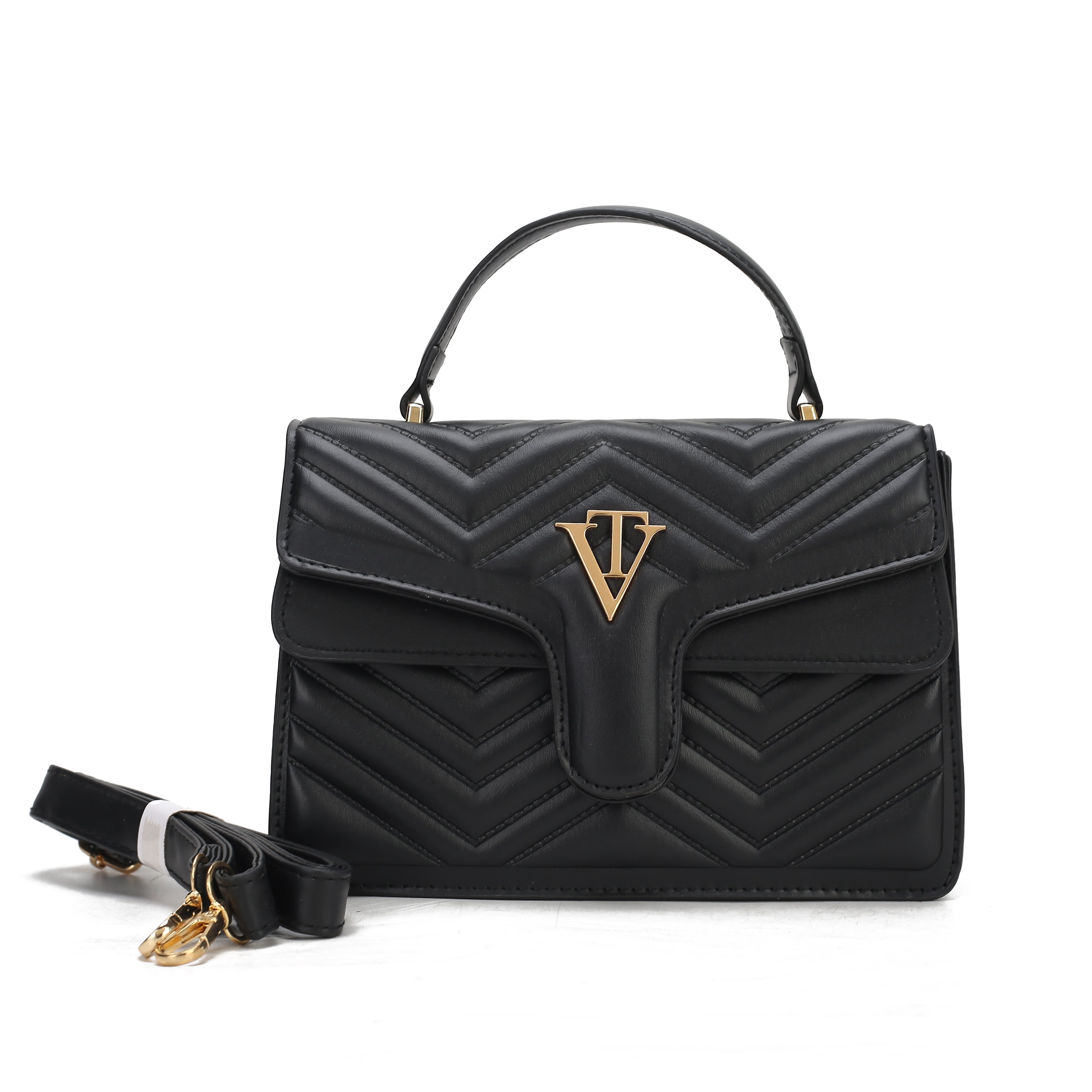 Luxe Chevron Quilted Shoulder Bag