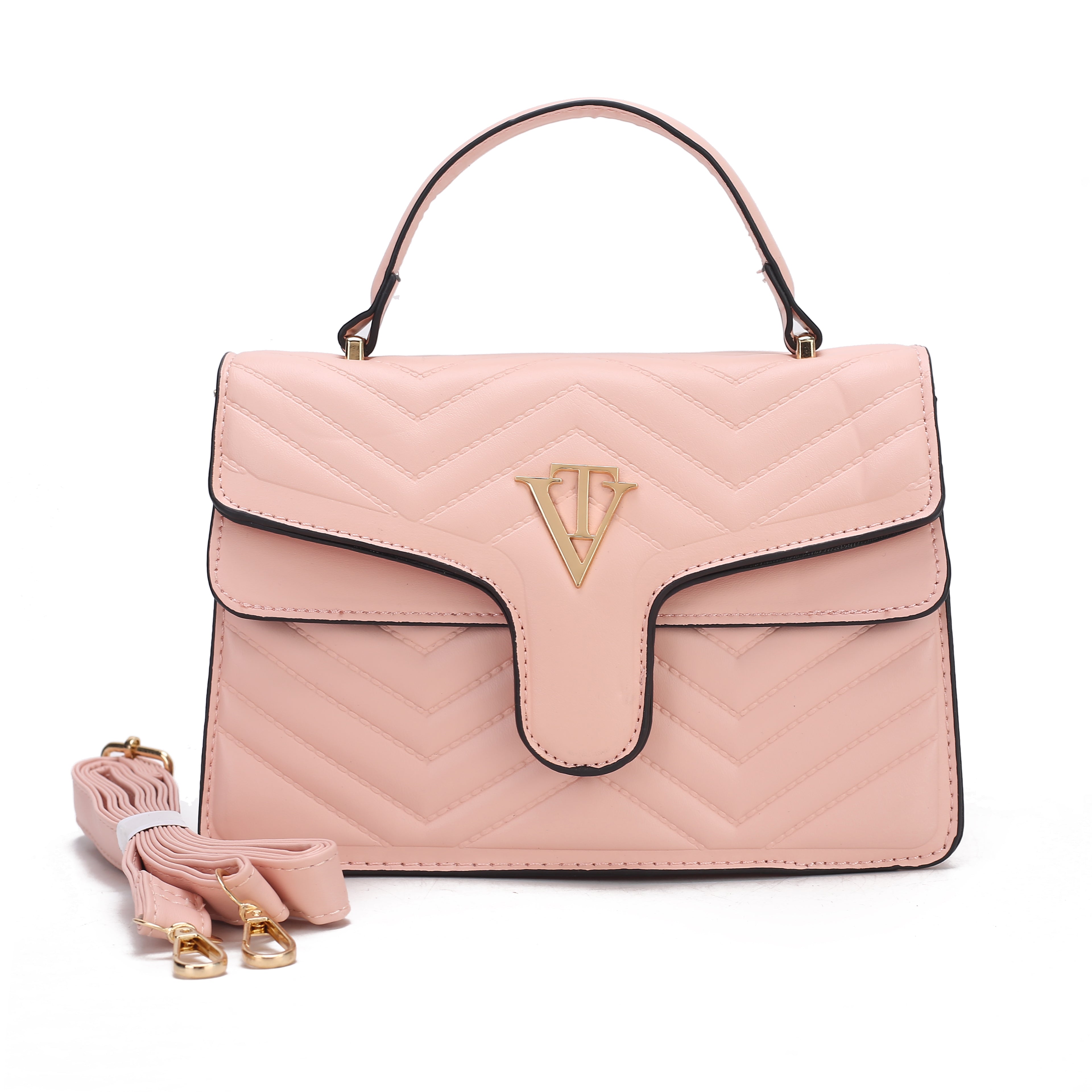 Luxe Chevron Quilted Shoulder Bag