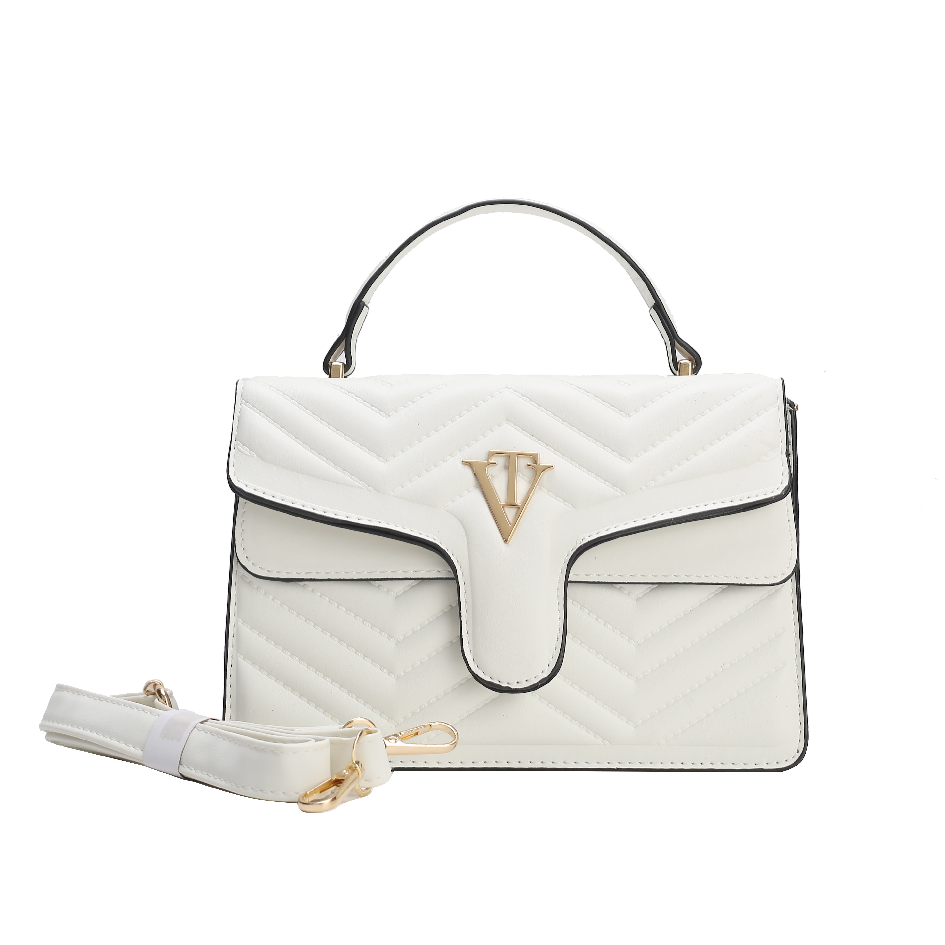 Luxe Chevron Quilted Shoulder Bag