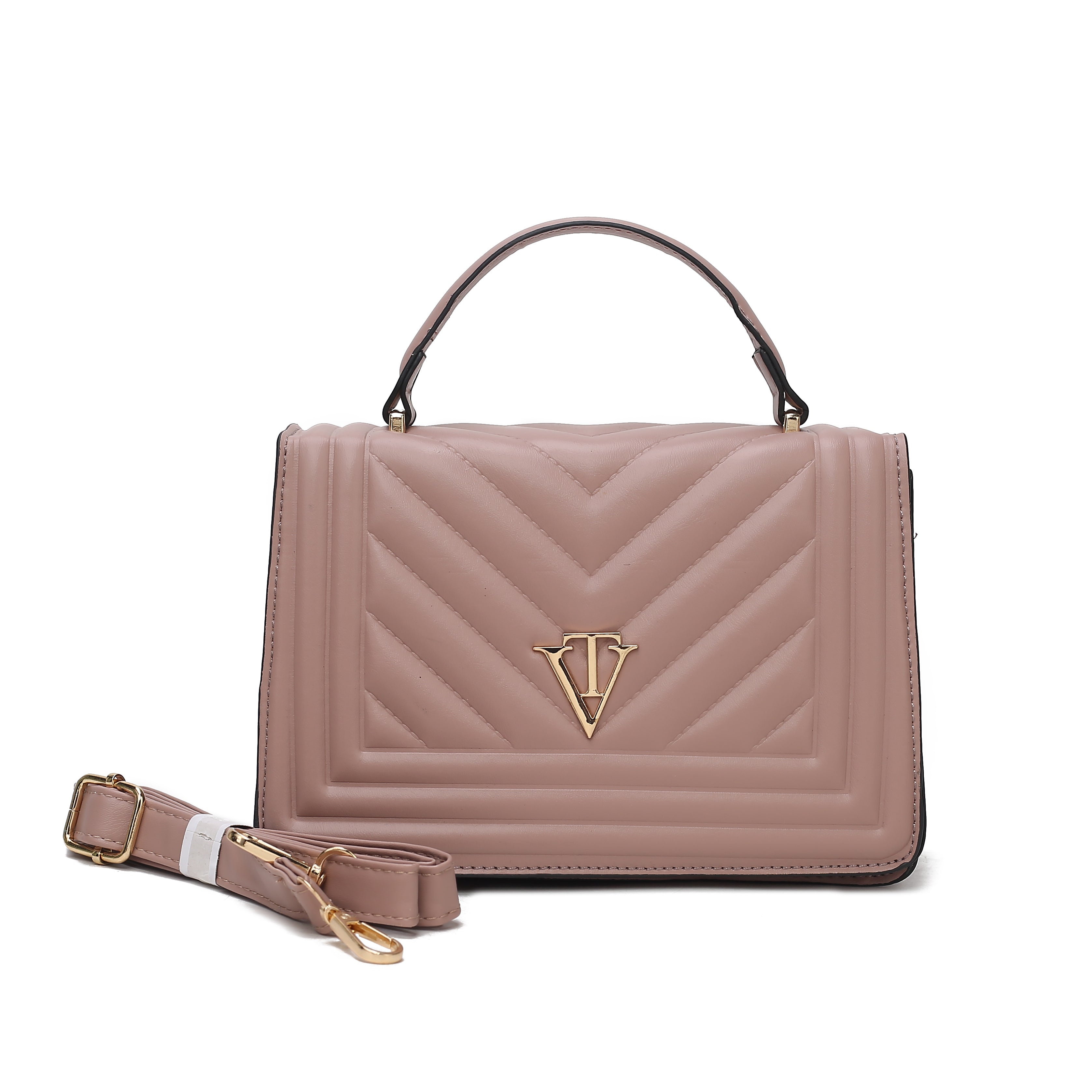 Venutti Luxe Chevron Box Handbag