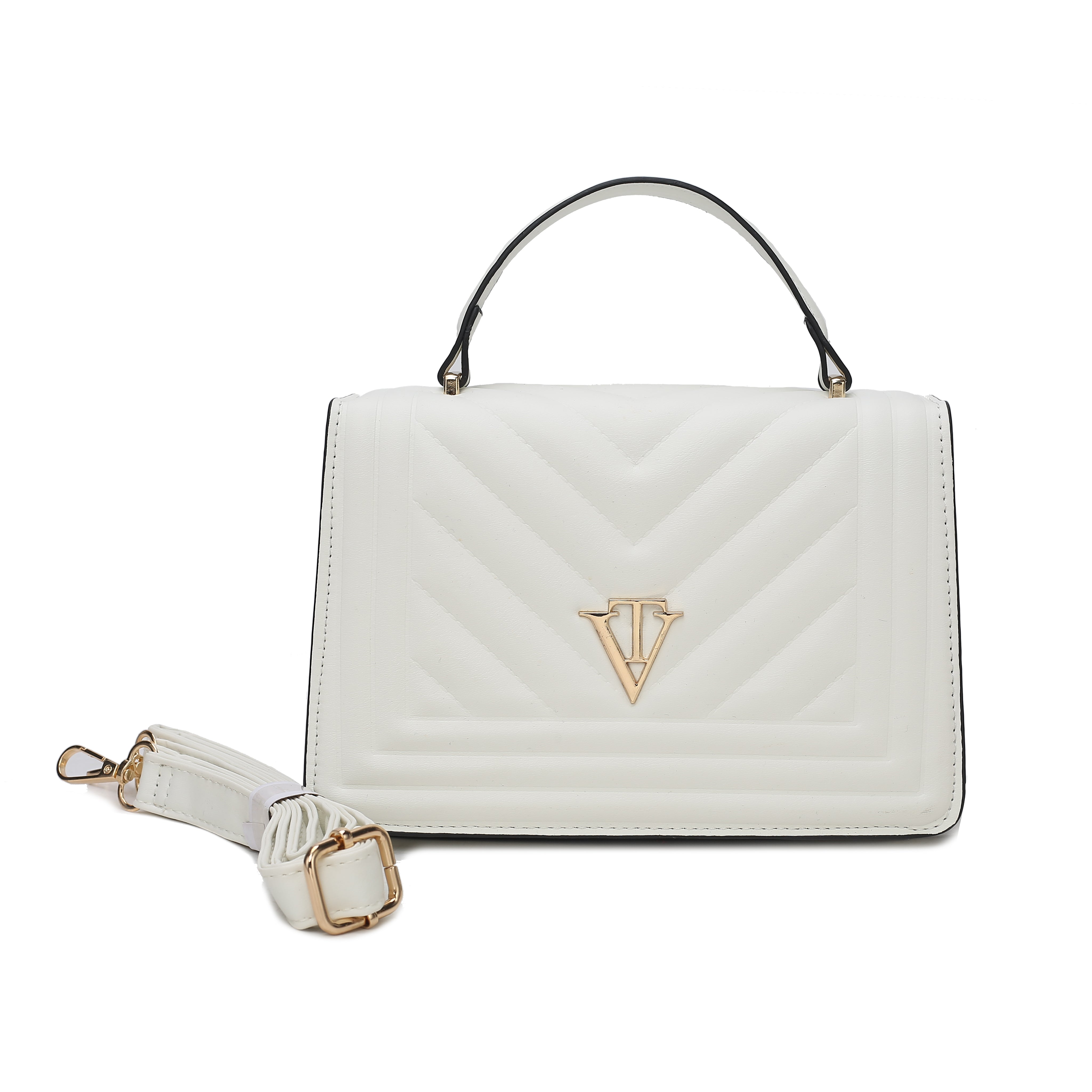 Venutti Luxe Chevron Box Handbag