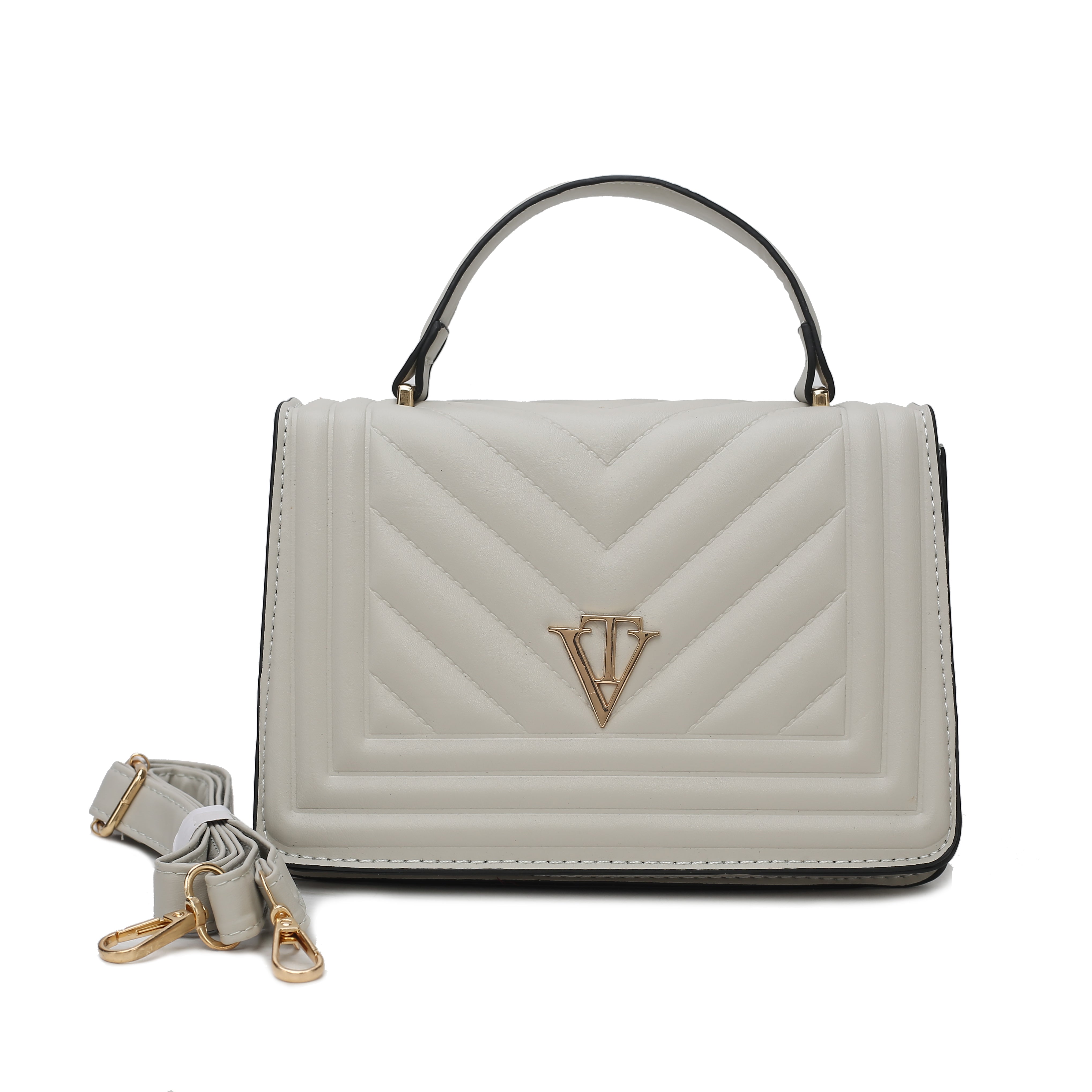 Venutti Luxe Chevron Box Handbag