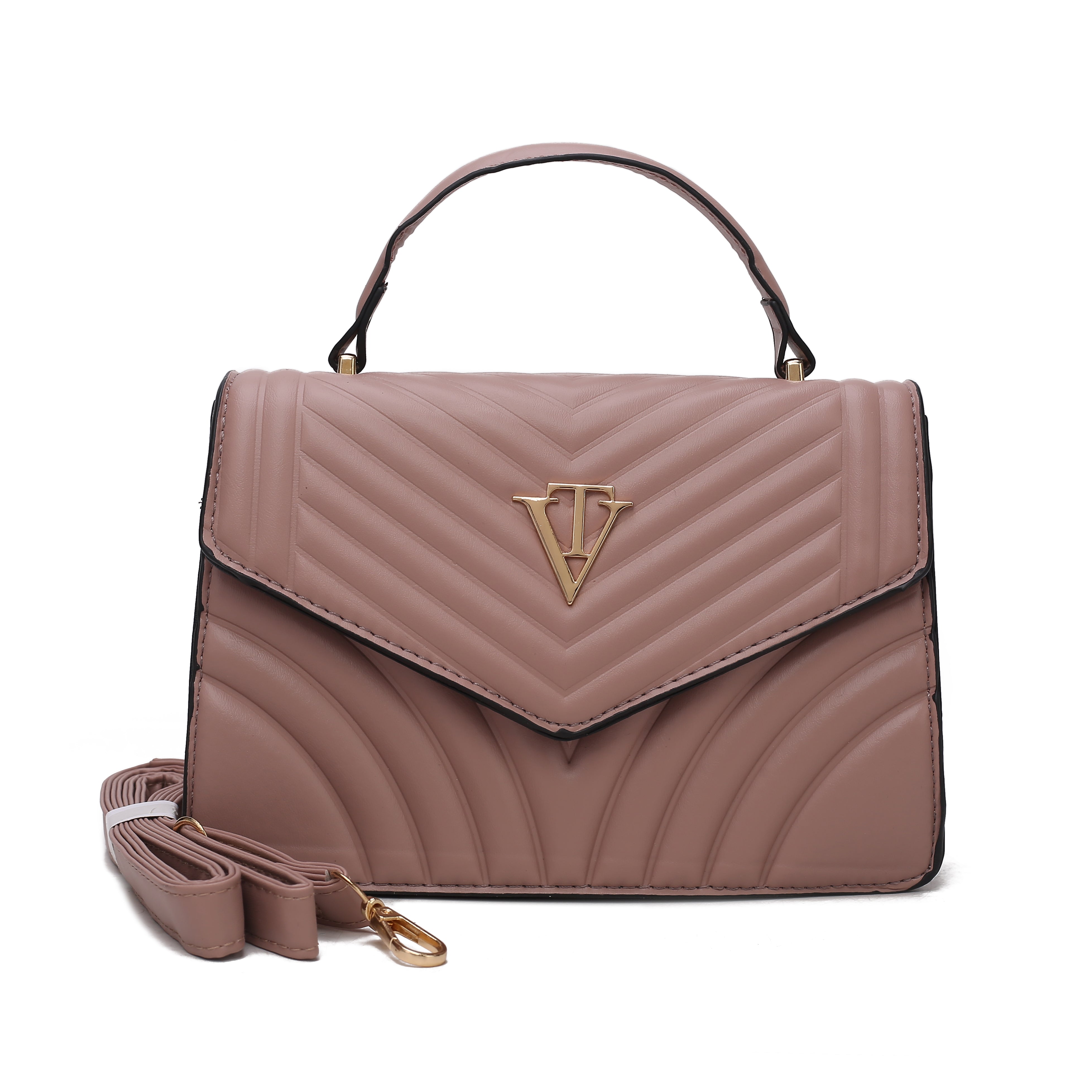 Venutti Chevron Quilted Mini Handbag